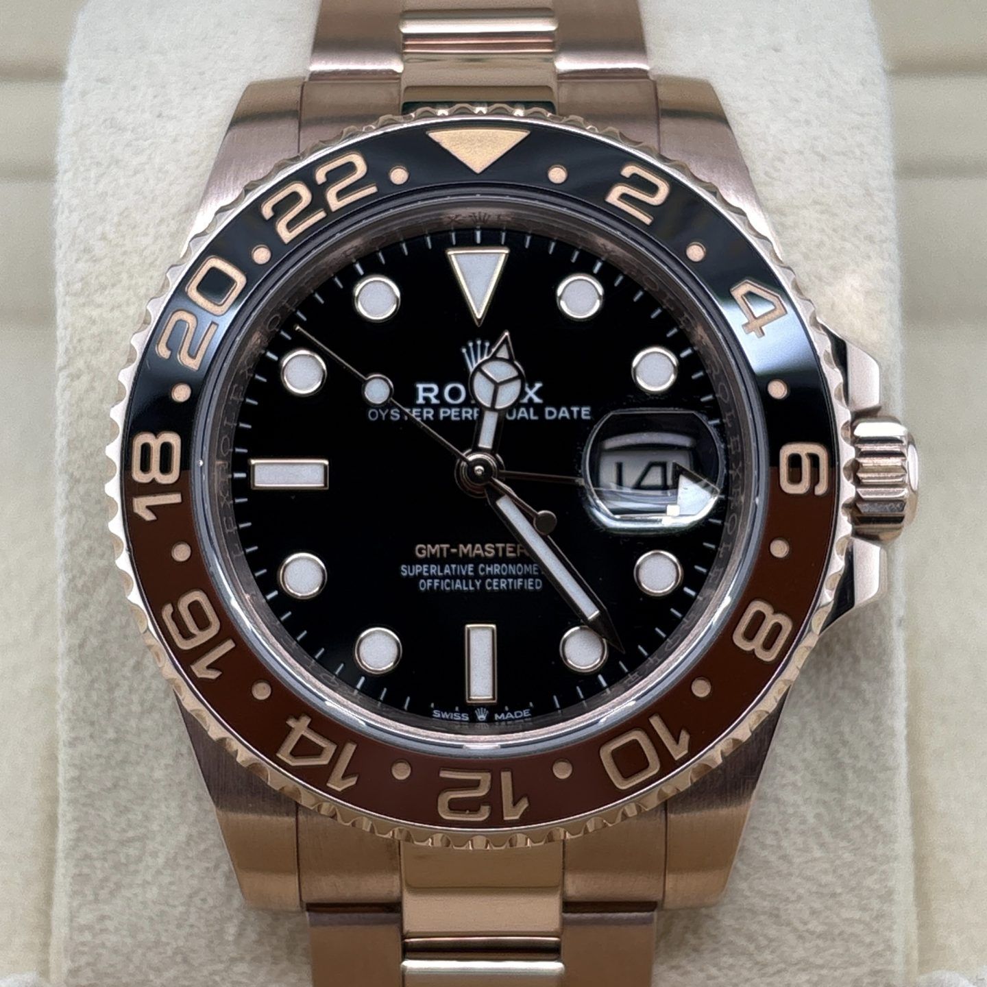 Rolex GMT-Master II 126715CHNR (2018) - Zwart wijzerplaat 40mm Roségoud (3/8)