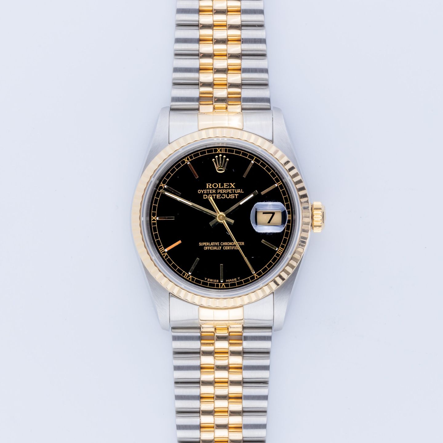 Rolex Datejust 36 16233 (1996) - Black dial 36 mm Gold/Steel case (3/8)