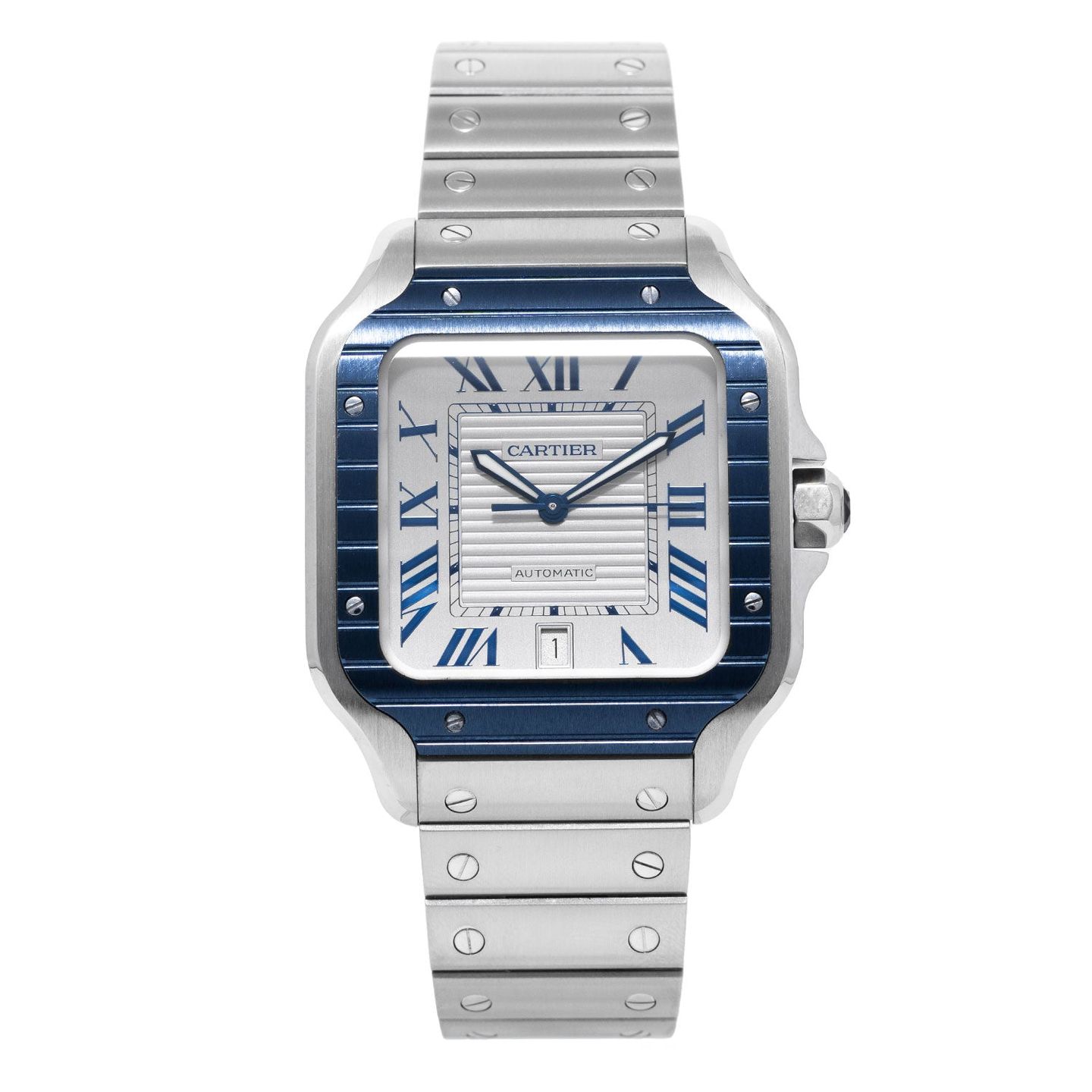 Cartier Santos WSSA0047 (2022) - Grijs wijzerplaat 40mm Staal (1/7)