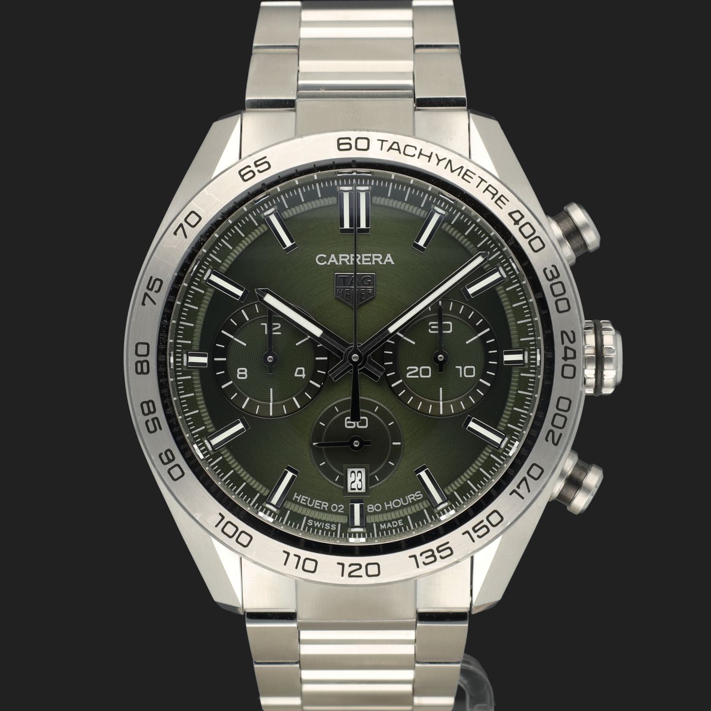 TAG Heuer Carrera CBN2A10.BA0643 (2023) - Green dial 44 mm Steel case (3/8)