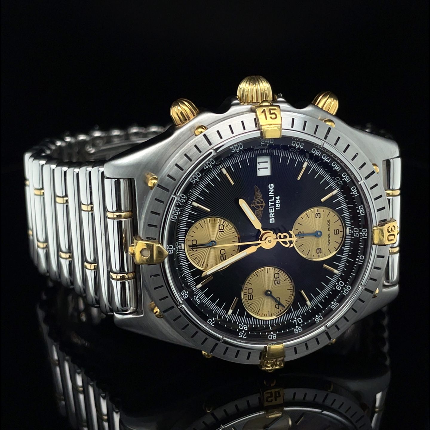 Breitling Chronomat B13048 (1990) - Zwart wijzerplaat 40mm Staal (8/8)