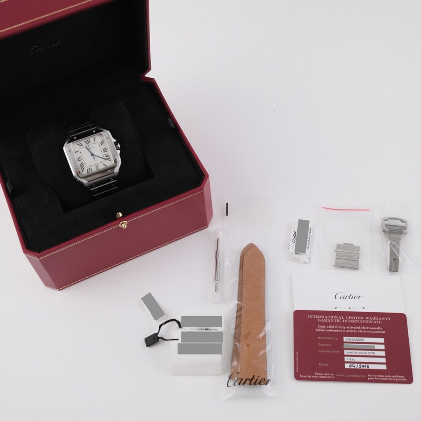 Cartier Santos WSSA0009 (2018) - White dial 40 mm Steel case (8/8)