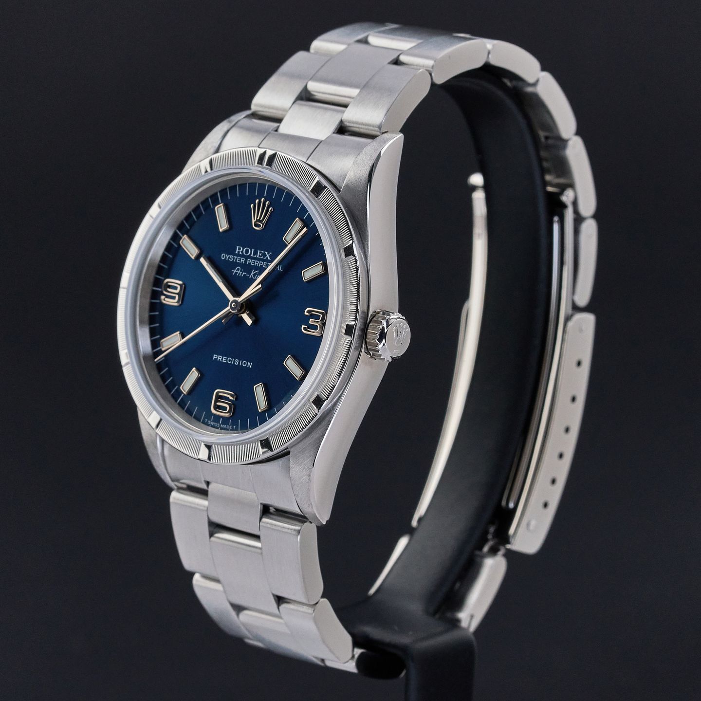 Rolex Air-King 14010 (1998) - Blue dial 34 mm Steel case (4/8)