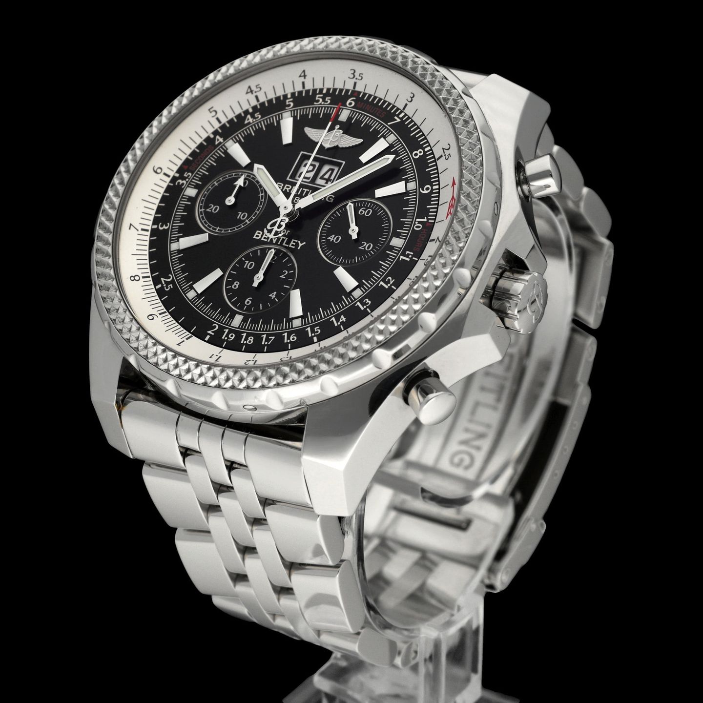 Breitling Bentley 6.75 A44362 (2007) - Black dial 48 mm Steel case (5/8)