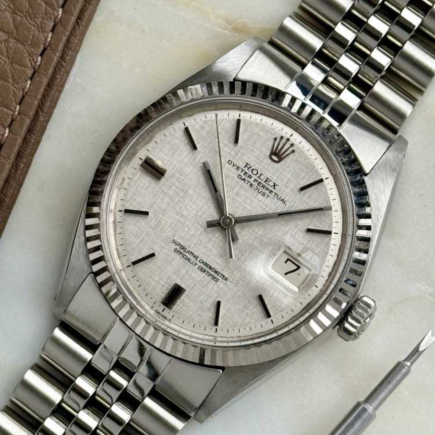 Rolex Datejust 1601 (1970) - Zilver wijzerplaat 36mm Staal (5/8)