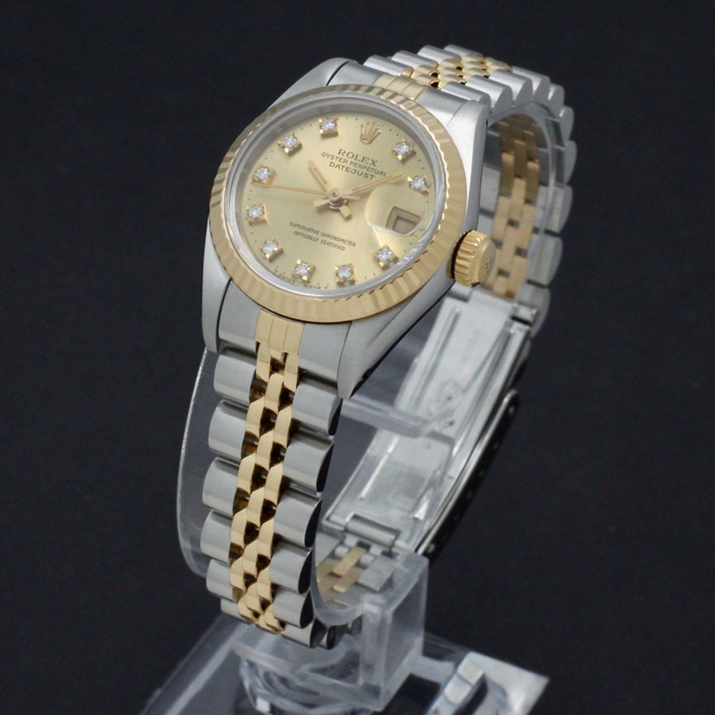 Rolex Lady-Datejust 69173 (1992) - Gold dial 26 mm Gold/Steel case (2/7)