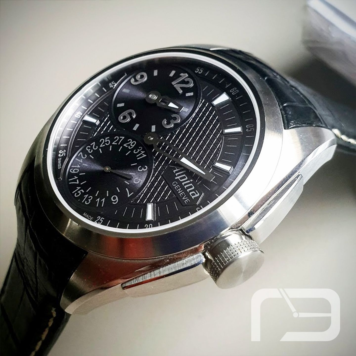 Alpina Startimer AL-950BGR4S6 (Unknown (random serial)) - Black dial 44 mm Steel case (3/8)