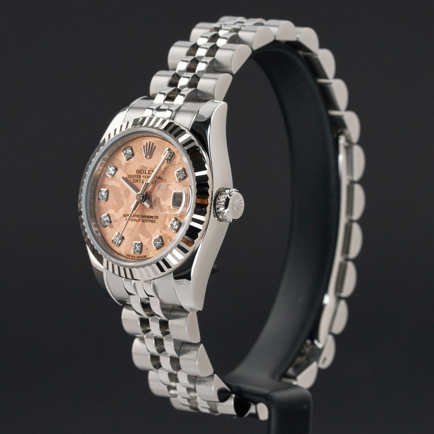 Rolex Lady-Datejust 179174 (2014) - Gold dial 26 mm Steel case (4/8)