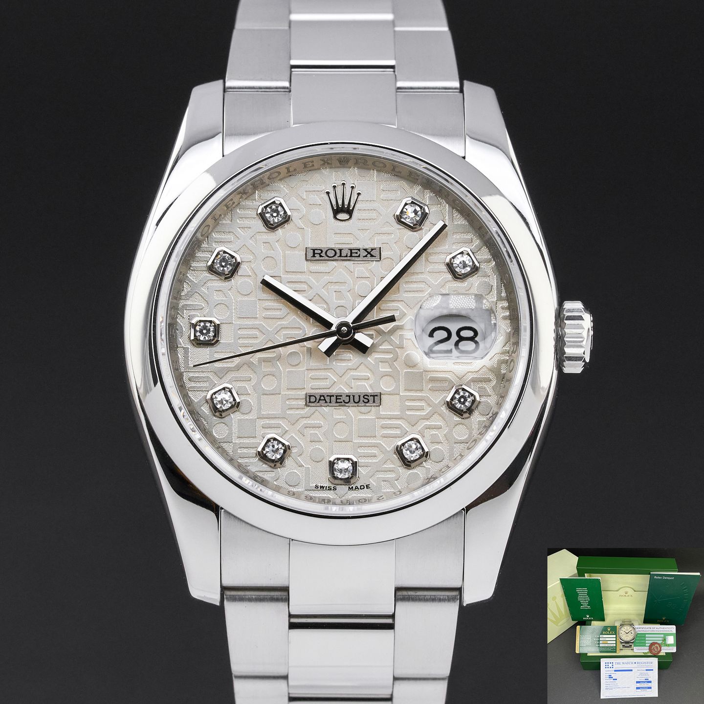 Rolex Datejust 36 116200 (2010) - Silver dial 36 mm Steel case (1/8)