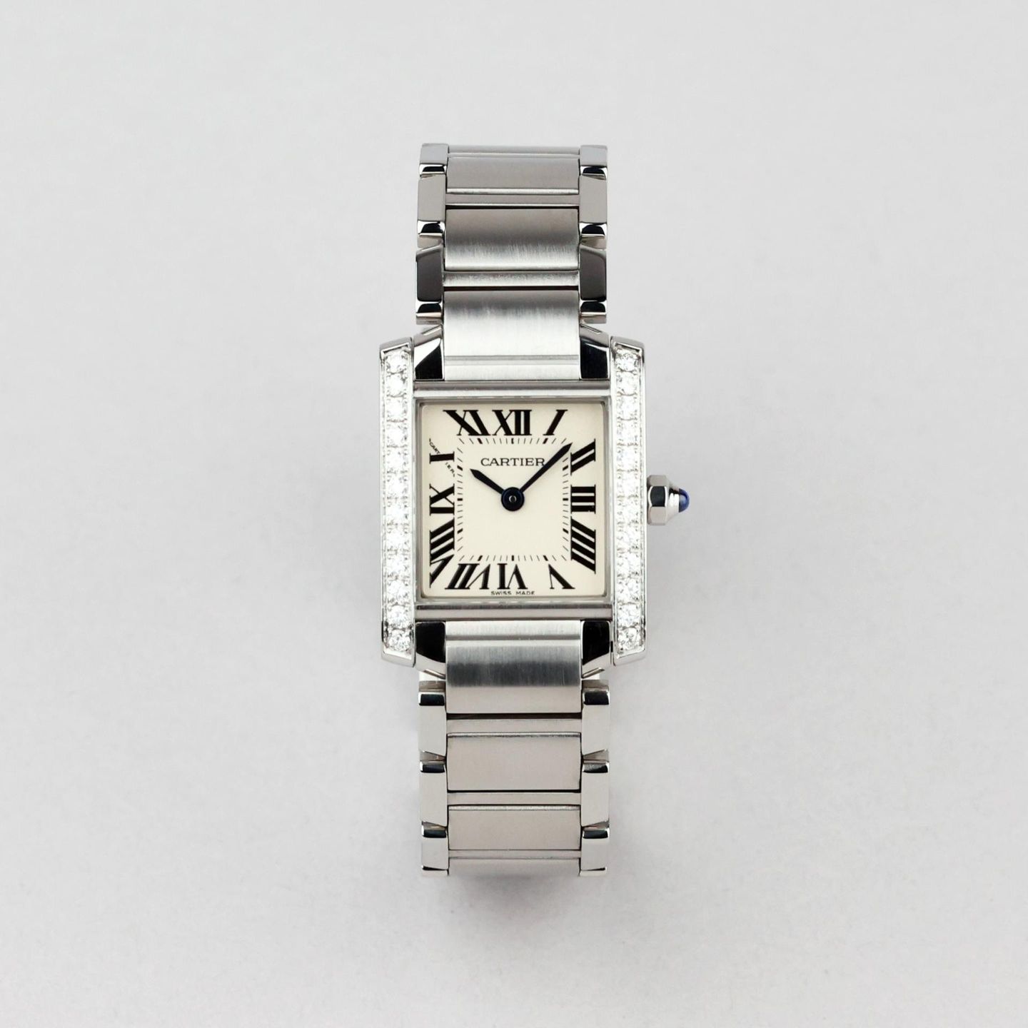 Cartier Tank Française W4TA0008 (2019) - White dial 25 mm Steel case (1/8)