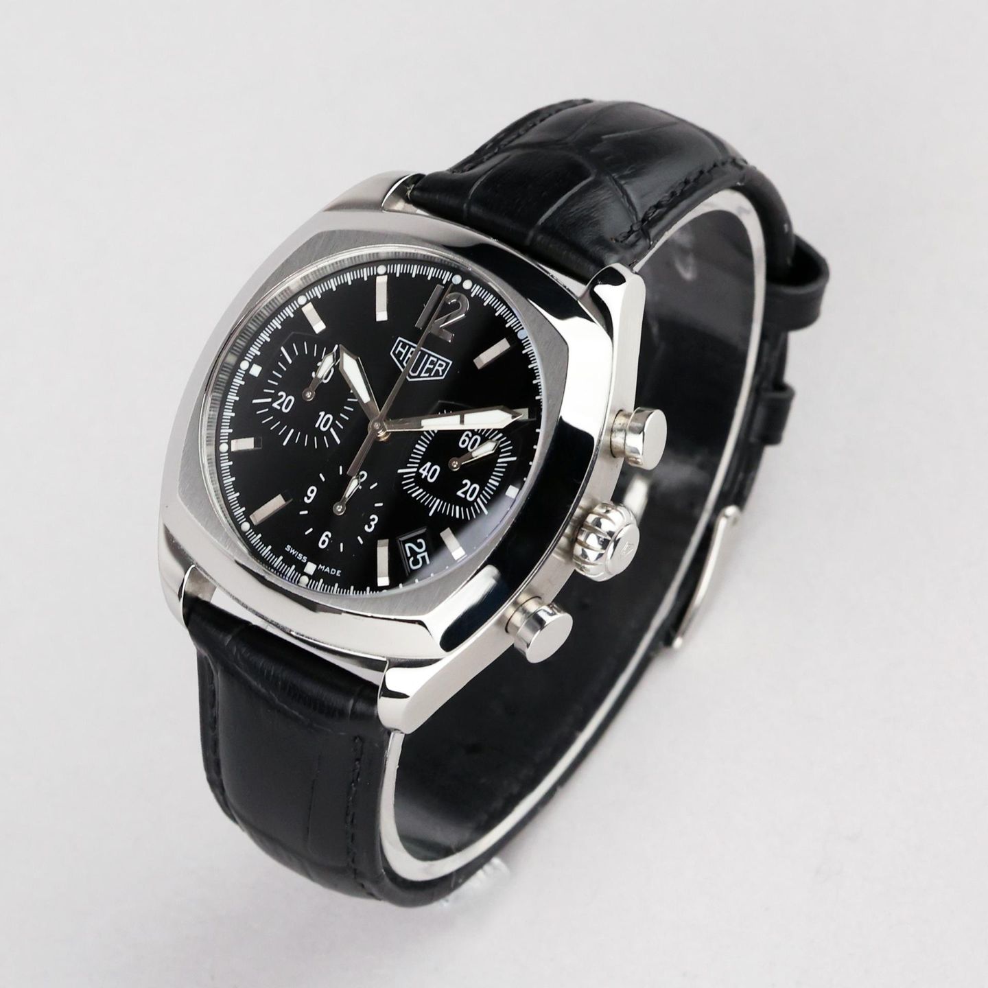 TAG Heuer Monza CR2110 (Onbekend (willekeurig serienummer)) - Zwart wijzerplaat 38mm Staal (3/8)