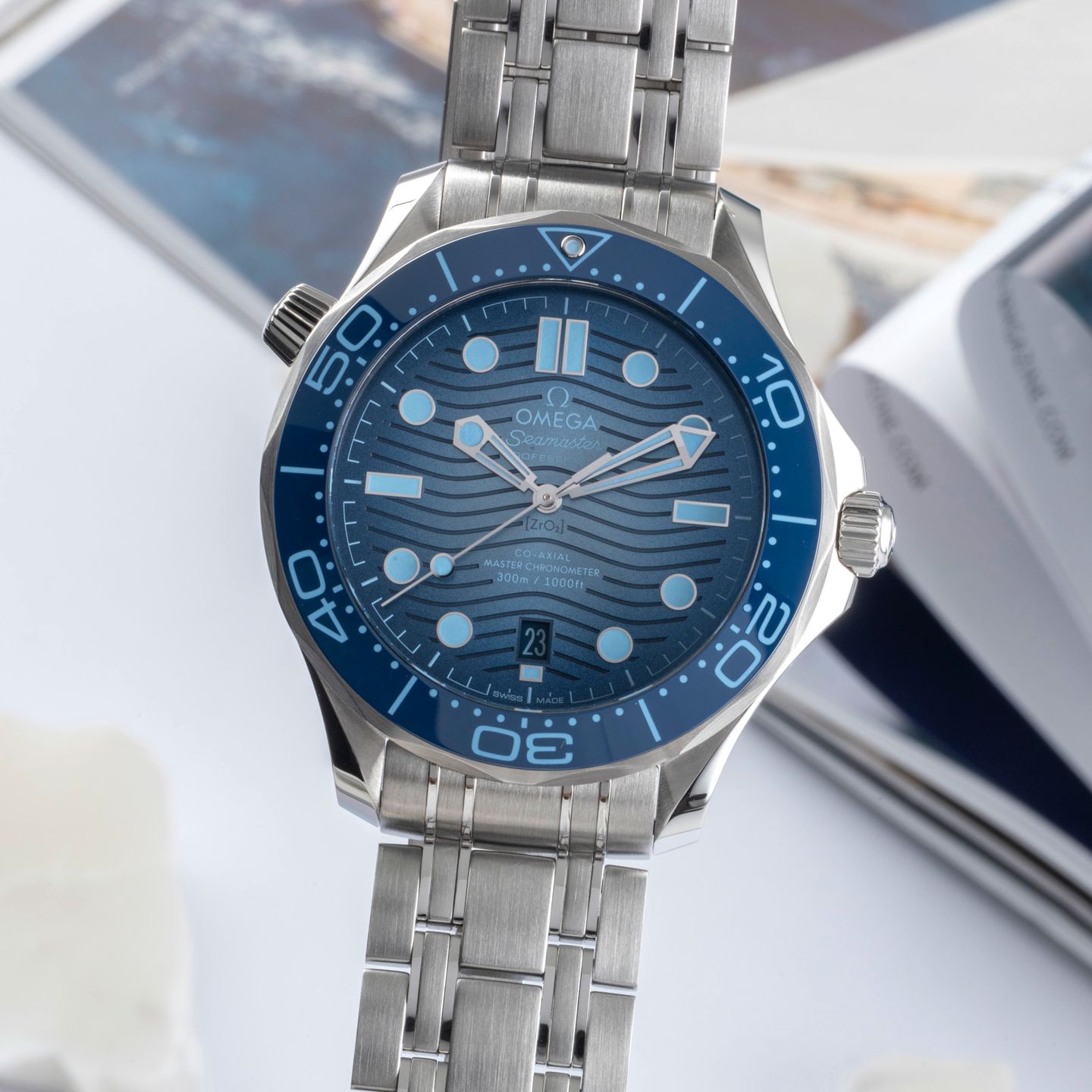 Omega Seamaster Diver 300 M 210.30.42.20.03.003 (Onbekend (willekeurig serienummer)) - Blauw wijzerplaat 42mm Staal (3/8)