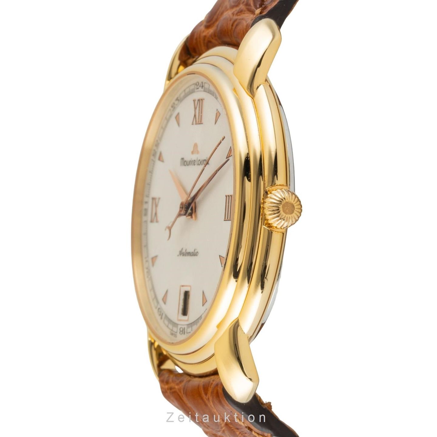 Maurice Lacroix Les Classiques Date 23293 (1995) - Beige wijzerplaat 35mm Goud/Staal (6/8)