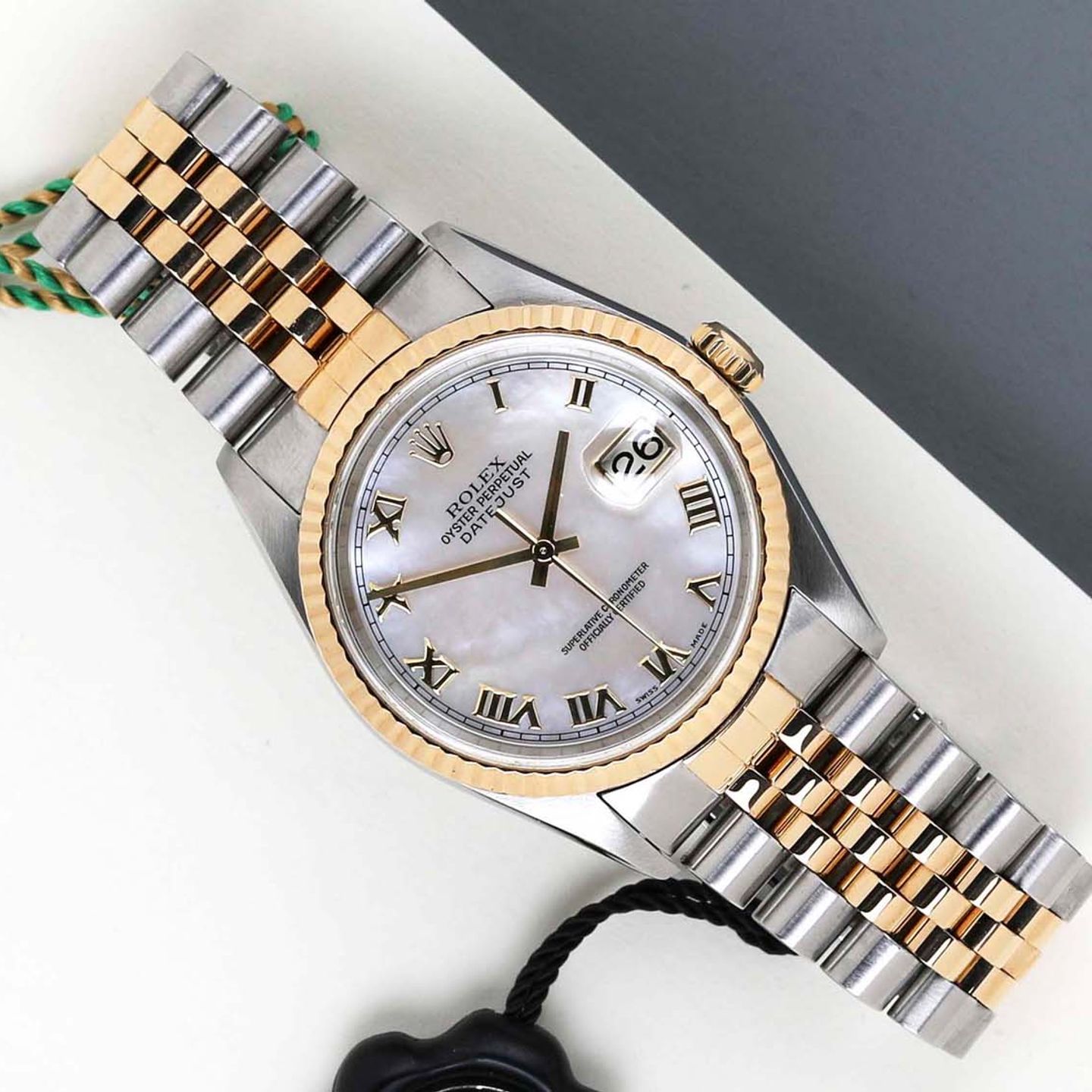 Rolex Datejust 36 16233 (2002) - Parelmoer wijzerplaat 36mm Goud/Staal (1/8)