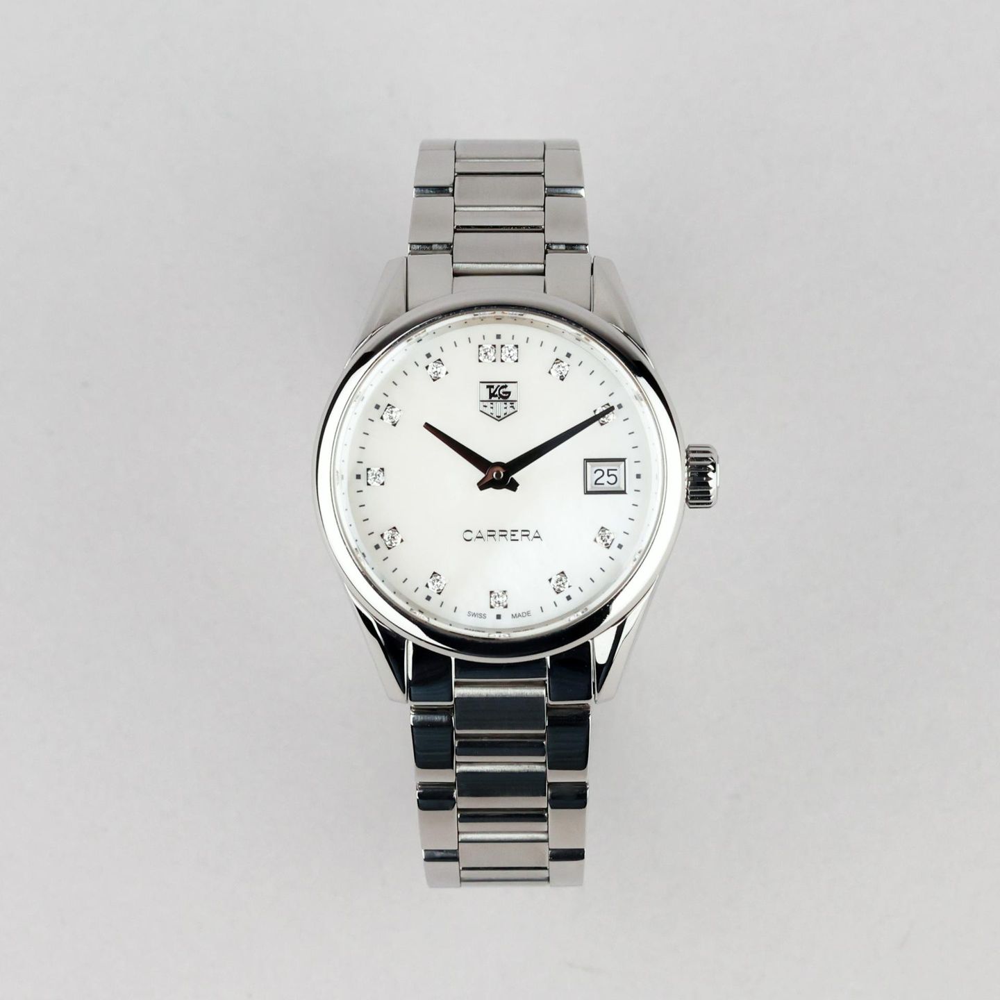 TAG Heuer Carrera Lady WAR1314 (2021) - Wit wijzerplaat 32mm Staal (1/8)
