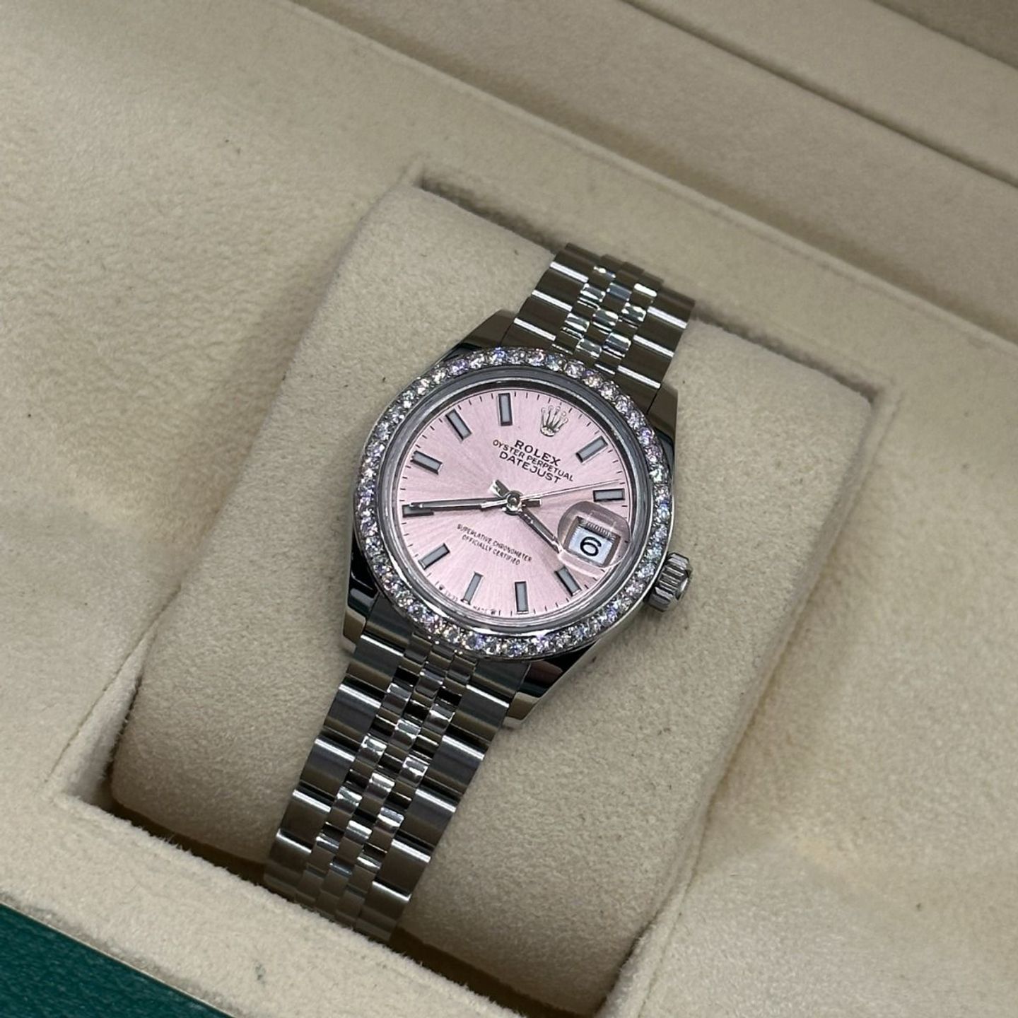 Rolex Lady-Datejust 279384RBR (2024) - Roze wijzerplaat 28mm Staal (8/8)