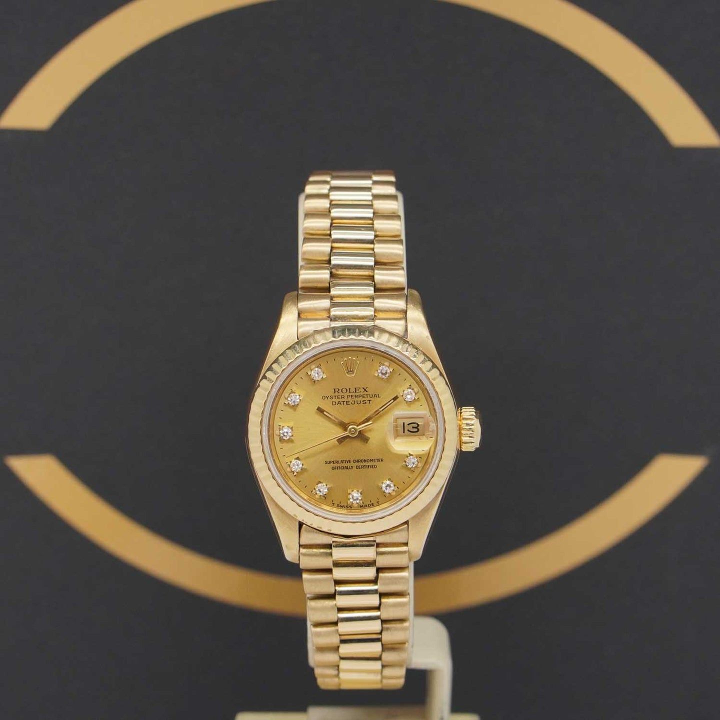 Rolex Lady-Datejust 69178 (1990) - Gold dial 26 mm Yellow Gold case (1/7)