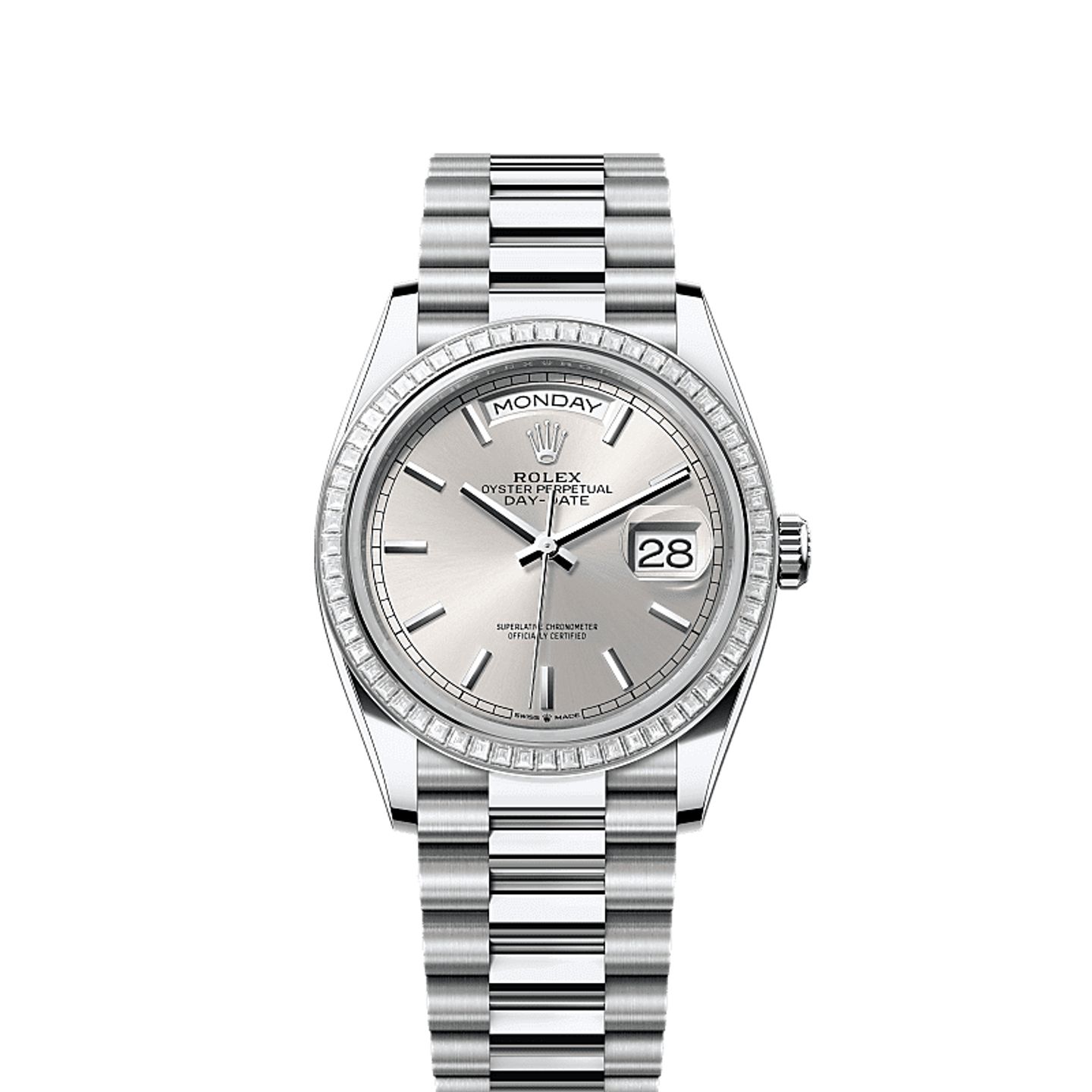 Rolex Day-Date 36 128396TBR (2025) - Zilver wijzerplaat 36mm Platina (1/1)