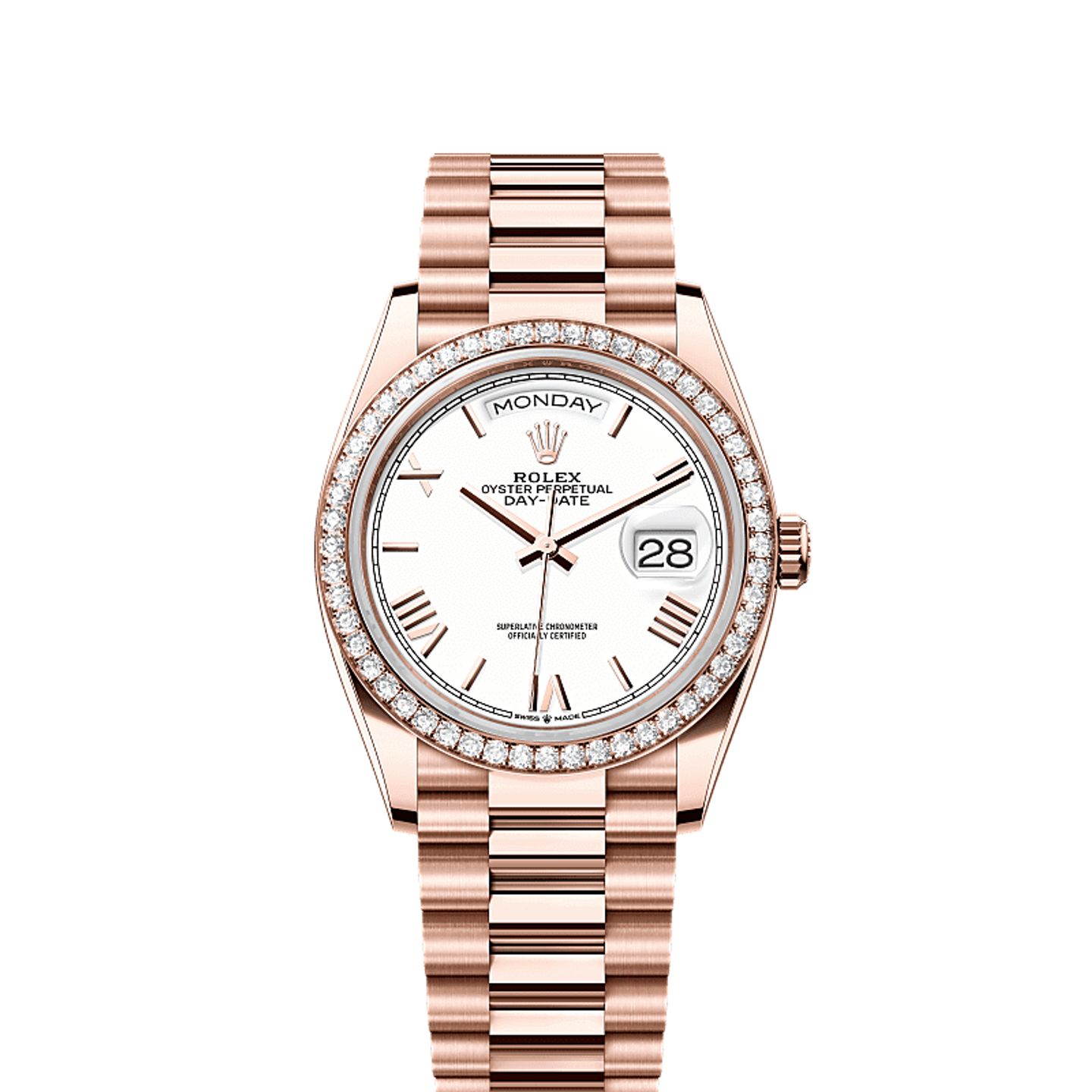 Rolex Day-Date 36 128345RBR (2025) - Wit wijzerplaat 36mm Roségoud (1/1)