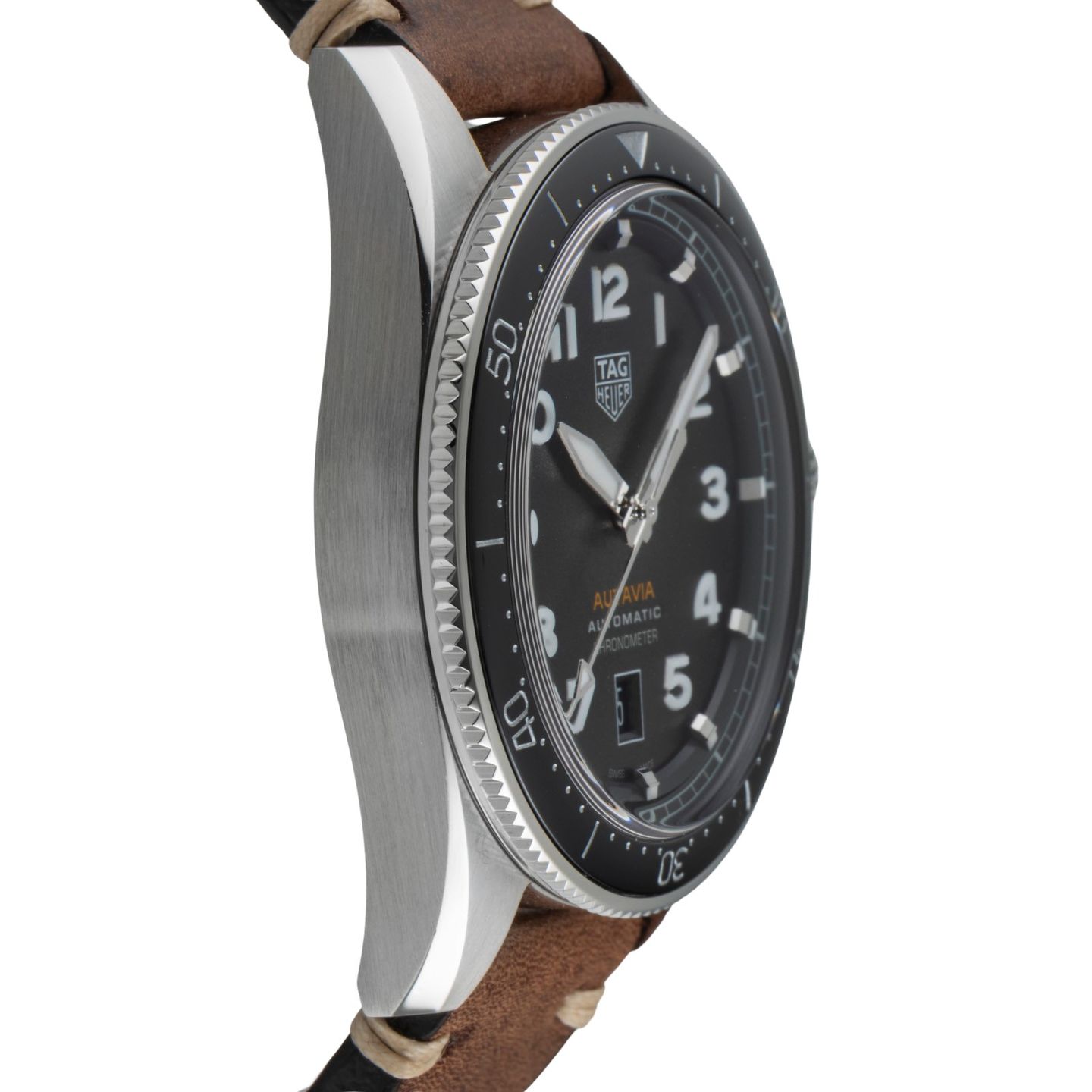 TAG Heuer Autavia WBE5114.FC8266 (Onbekend (willekeurig serienummer)) - Zwart wijzerplaat 42mm Staal (7/8)