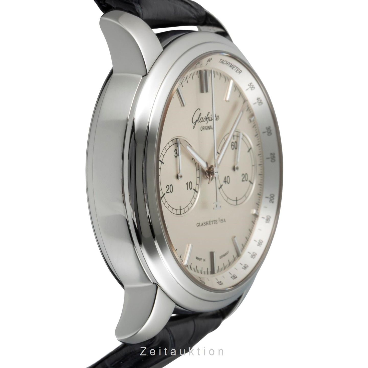 Glashütte Original Senator Chronograph 1-39-34-21-42-04 (Unknown (random serial)) - Silver dial 44 mm Steel case (6/8)