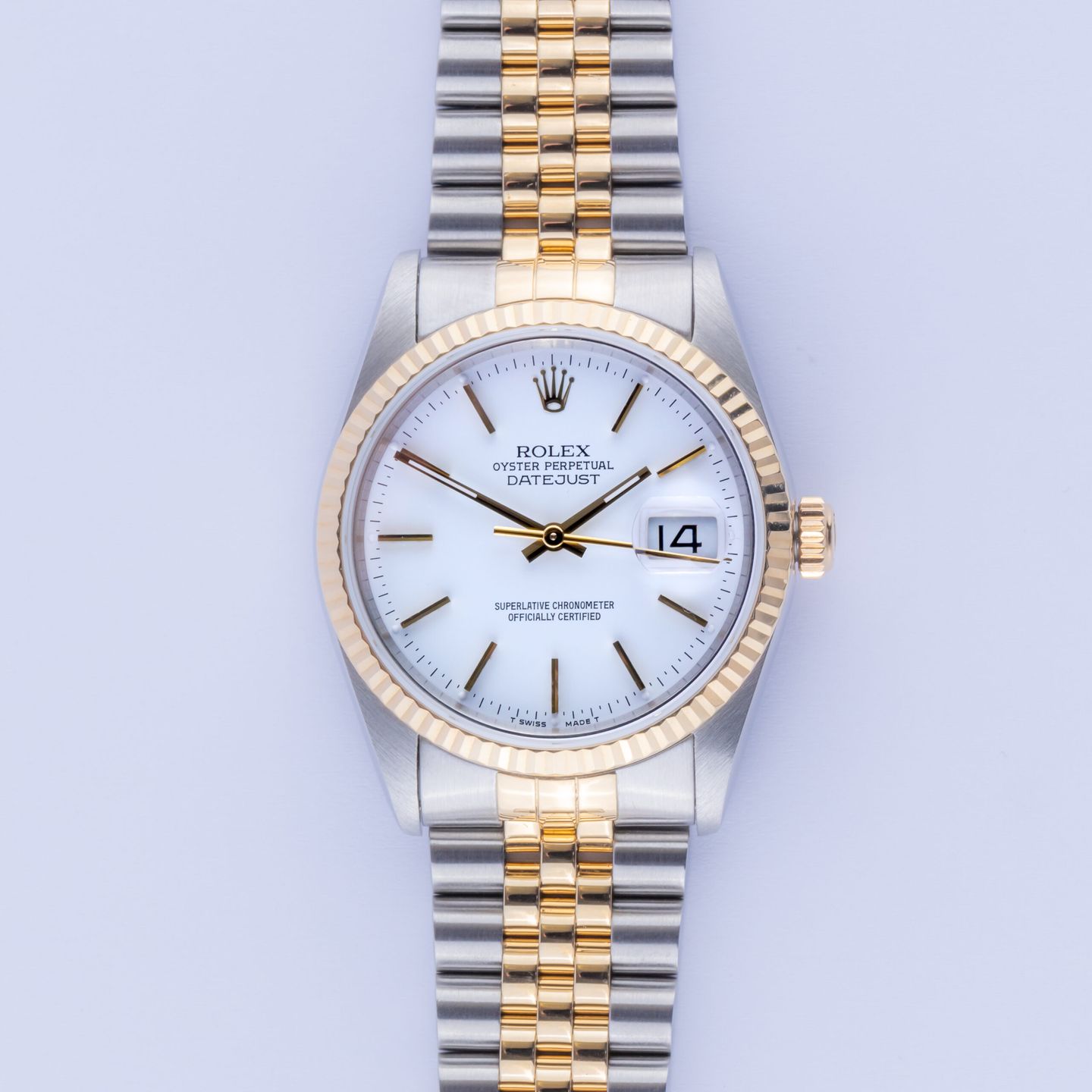 Rolex Datejust 36 16233 (1988) - White dial 36 mm Gold/Steel case (3/8)