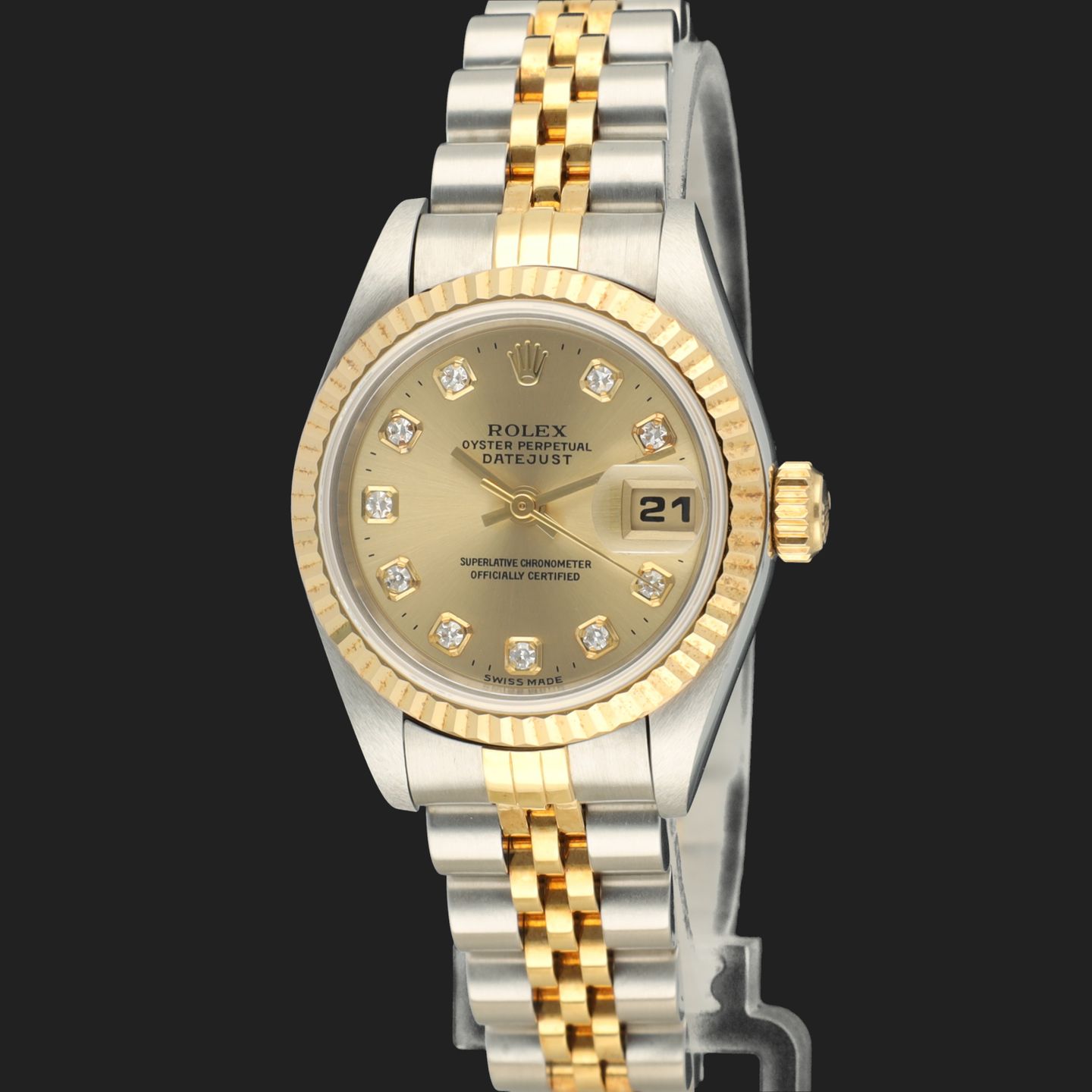 Rolex Lady-Datejust 69173 (1997) - Champagne dial 26 mm Gold/Steel case (1/8)