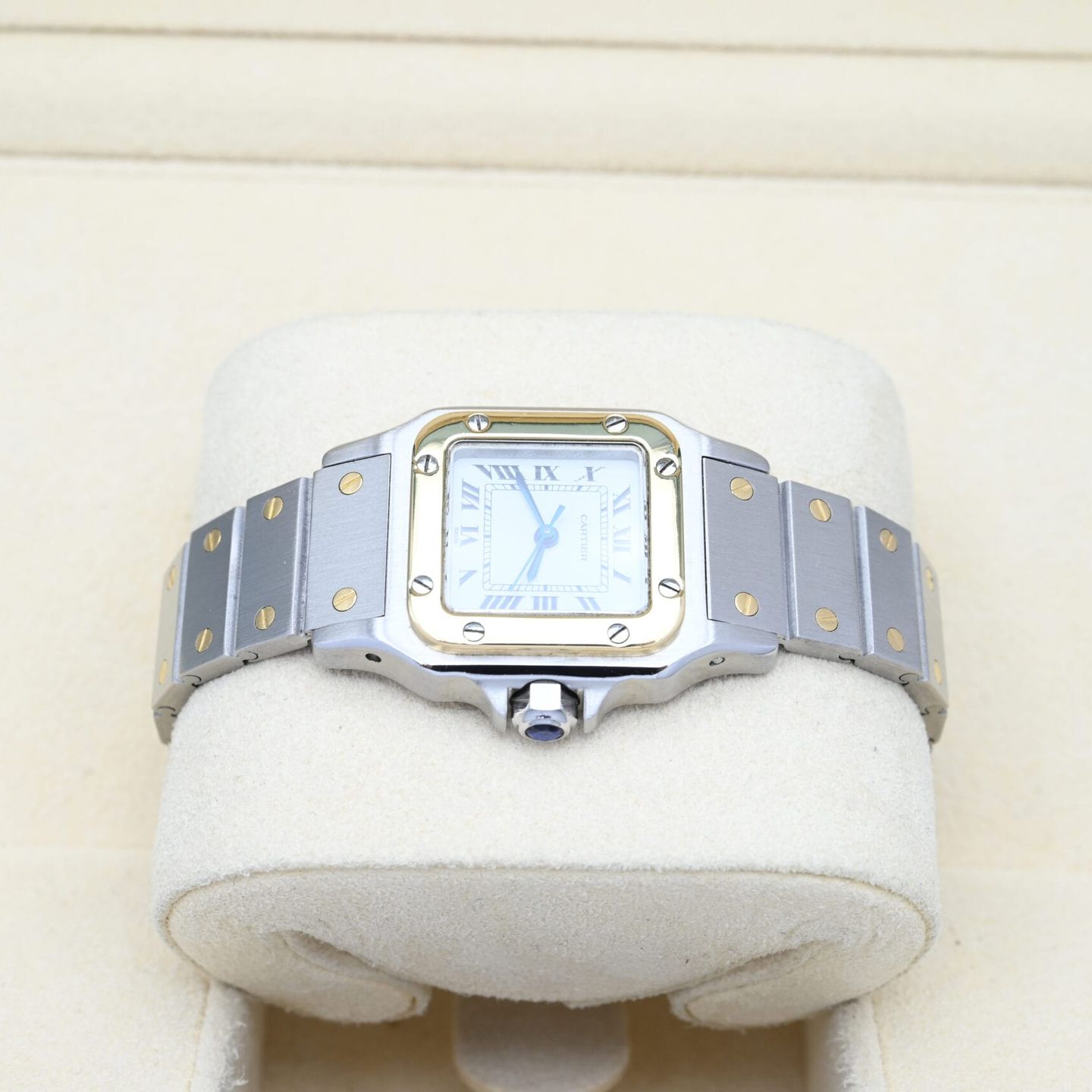 Cartier Santos 0902 (Unknown (random serial)) - White dial 24 mm Gold/Steel case (4/8)