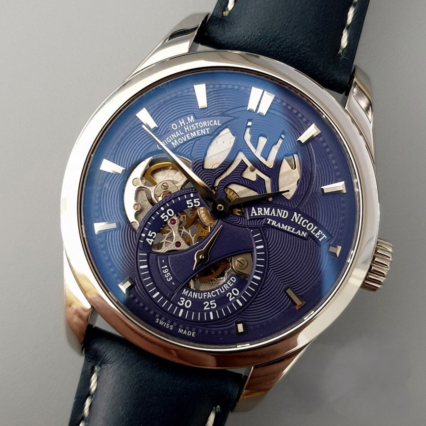 Armand Nicolet Unknown A132AAA-BU-P140BU2 (2025) - Blue dial 43 mm Steel case (1/8)