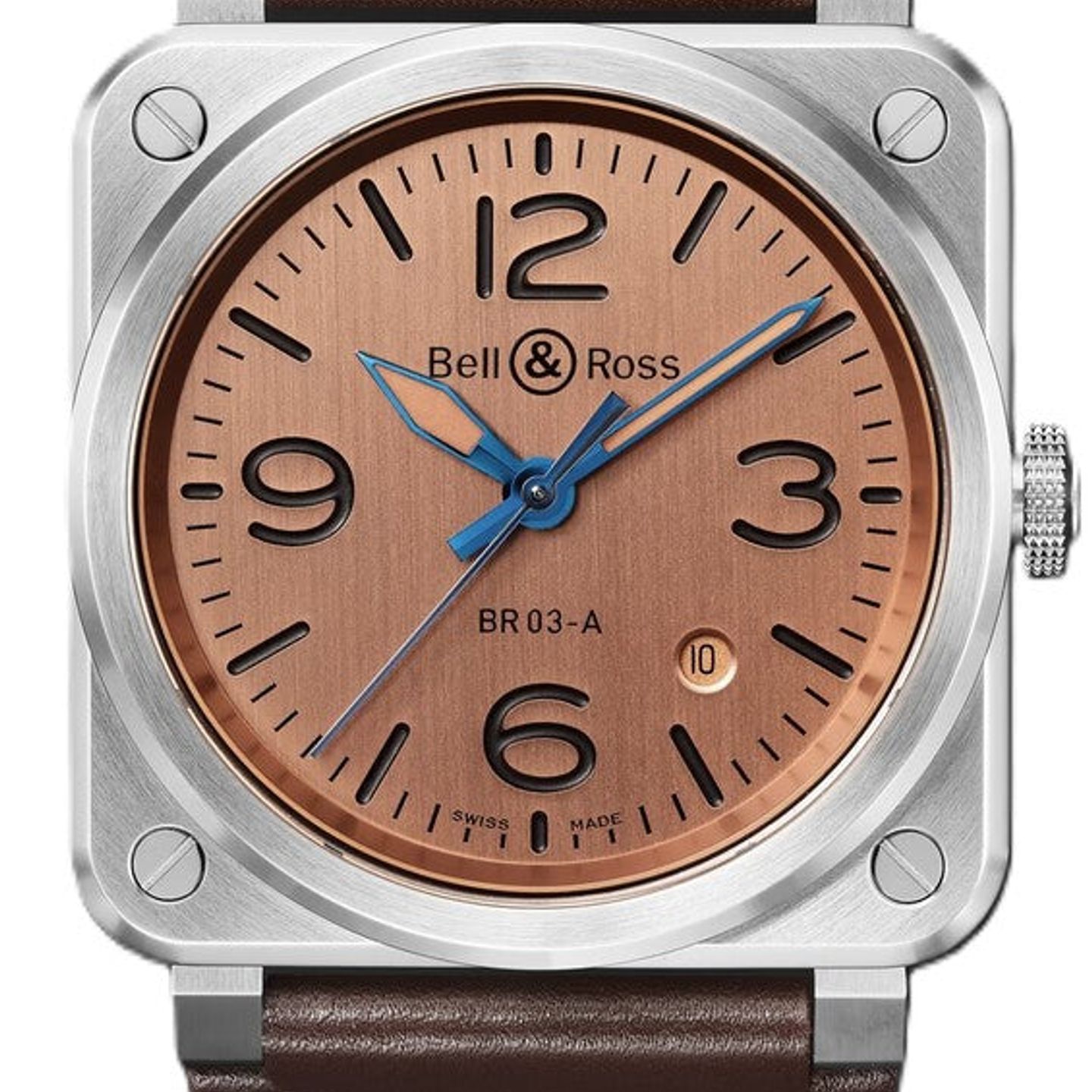 Bell & Ross BR 03 BR03A-GB-ST/SCA (2025) - Beige wijzerplaat 42mm Staal (1/1)
