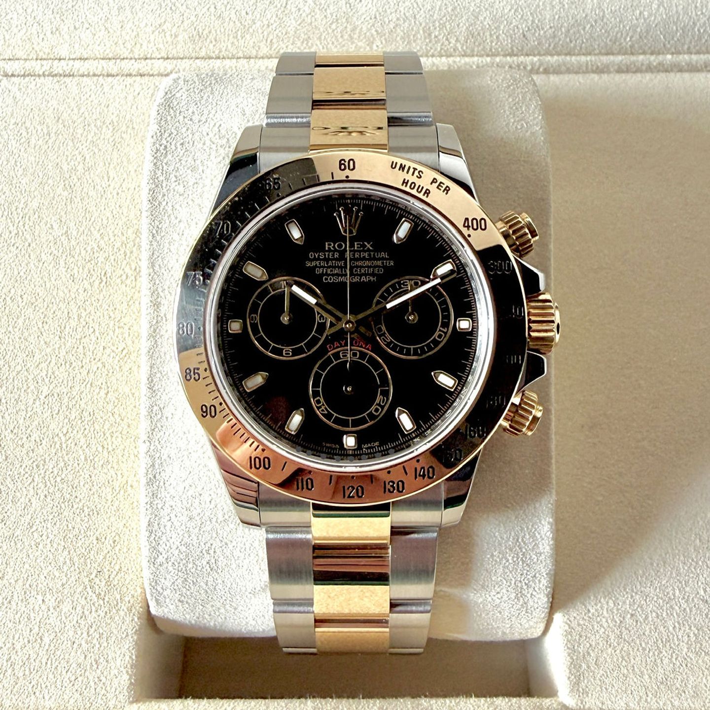Rolex Daytona 116523 (2011) - Zwart wijzerplaat 40mm Goud/Staal (1/5)