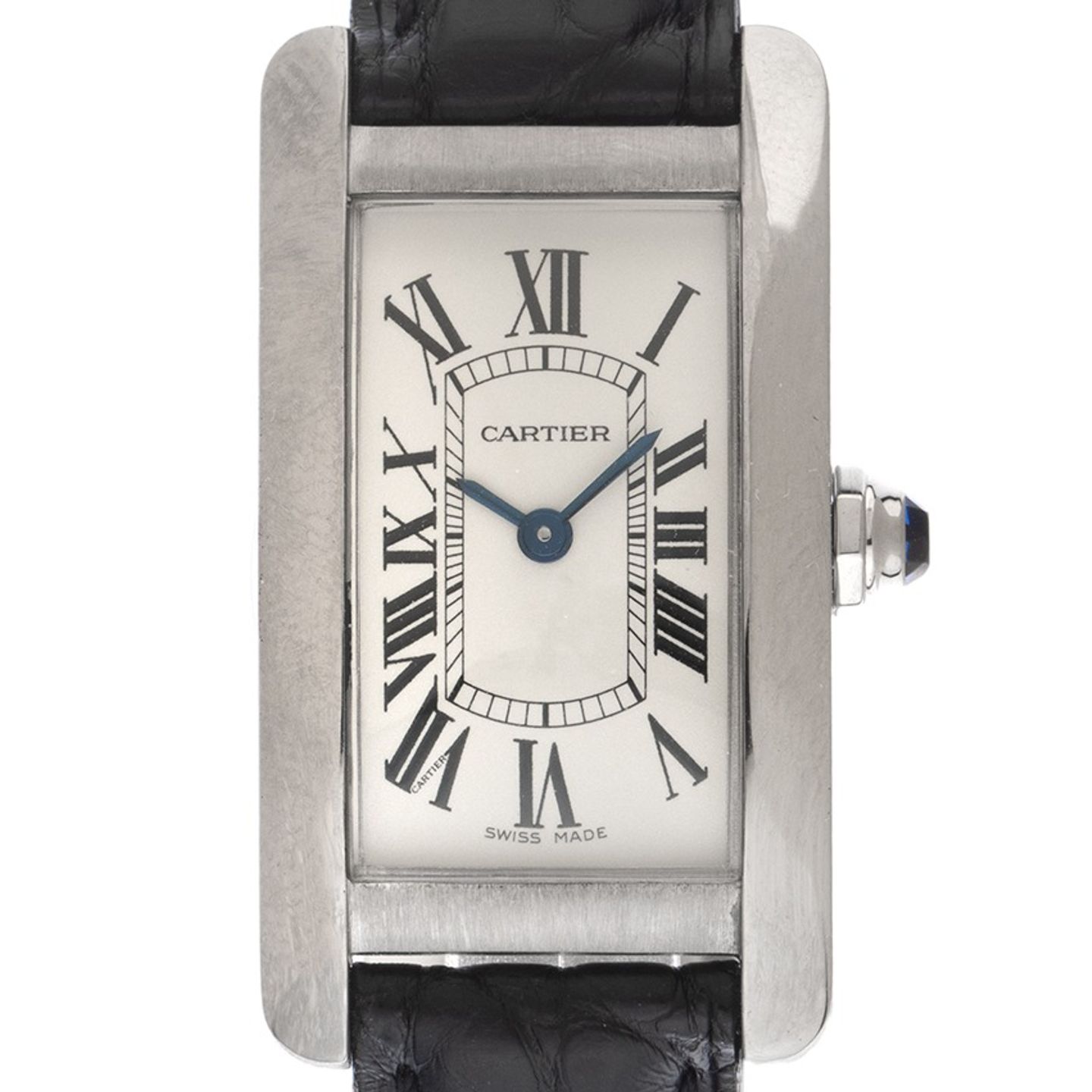 Cartier Tank Américaine 2489 (2002) - Wit wijzerplaat 19mm Witgoud (1/8)