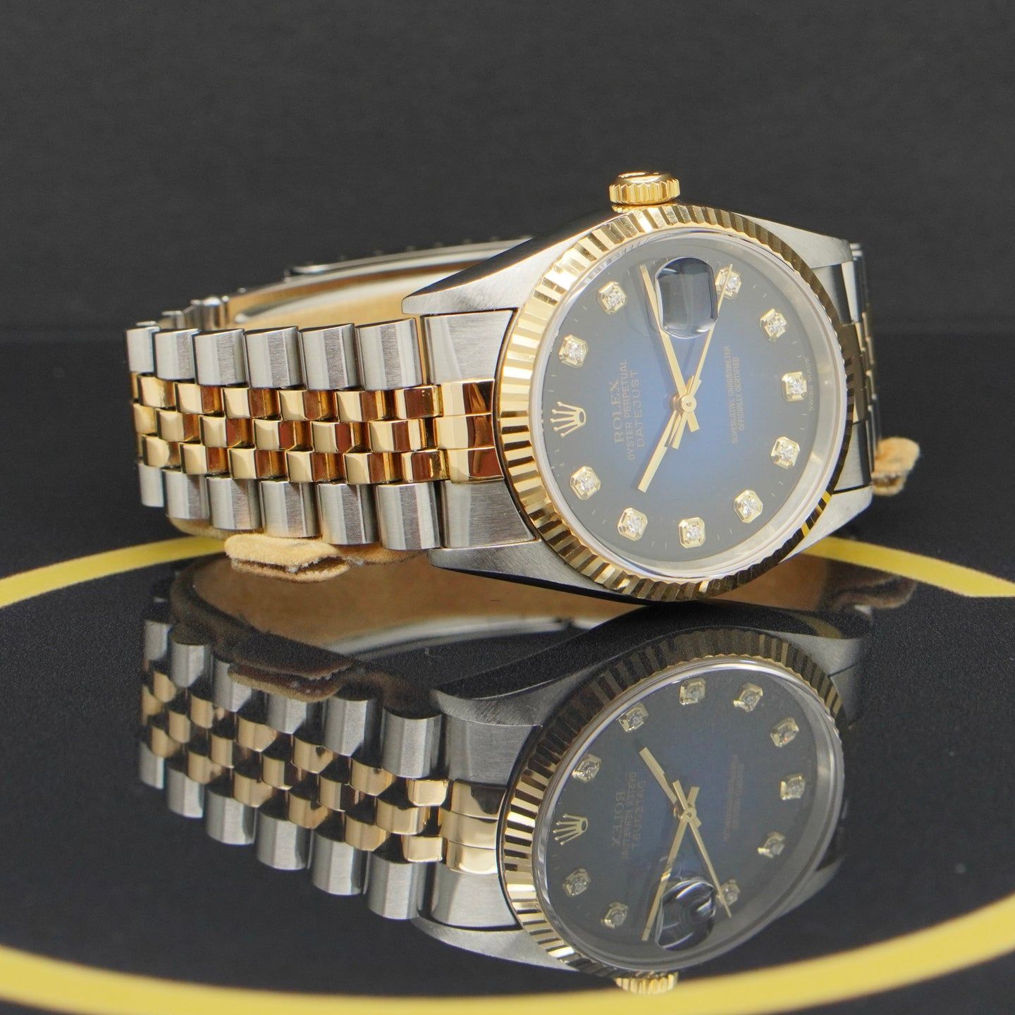 Rolex Datejust 36 16233 (1996) - Blue dial 36 mm Gold/Steel case (5/7)