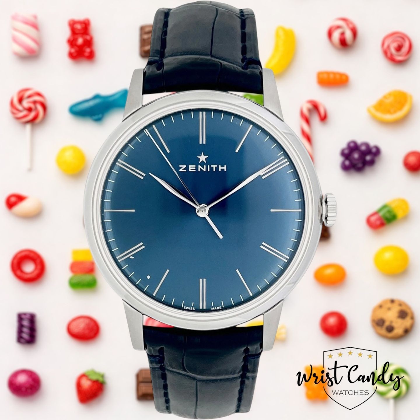 Zenith Elite 6150 03.2272.6150/51.C700 (2017) - Blue dial 42 mm Steel case (1/8)