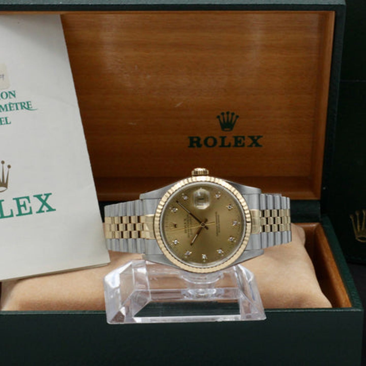 Rolex Datejust 36 16233 (1990) - Gold dial 36 mm Gold/Steel case (3/7)