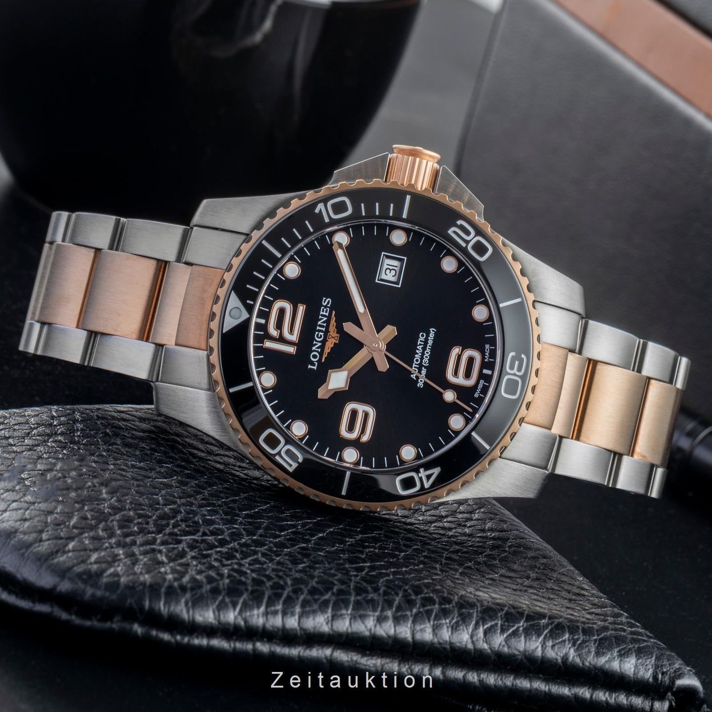 Longines HydroConquest L3.782.3.58.7 (Onbekend (willekeurig serienummer)) - Zwart wijzerplaat 43mm Staal (2/8)