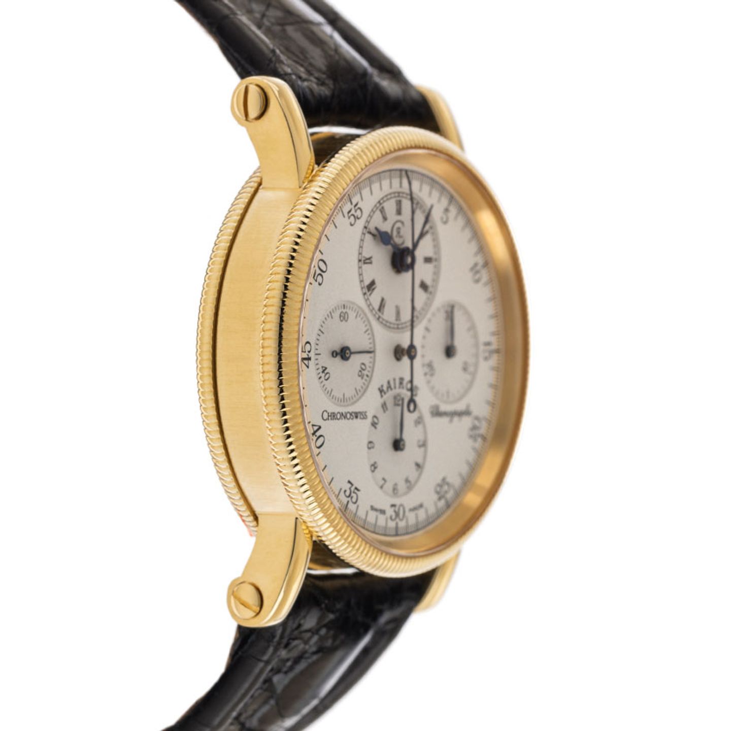 Chronoswiss Kairos CH-7221 (1990) - Silver dial 39 mm Yellow Gold case (5/7)