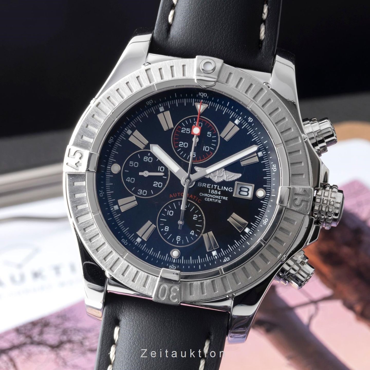Breitling Super Avenger A1337011/B907 (Unknown (random serial)) - Black dial 49 mm Steel case (1/8)