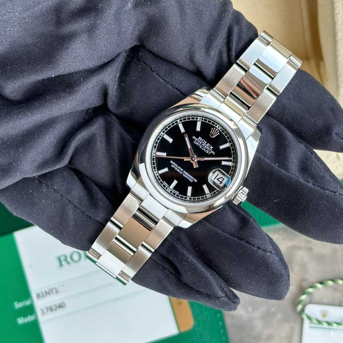Rolex Datejust 31 178240 (2018) - Black dial 31 mm Steel case (2/8)