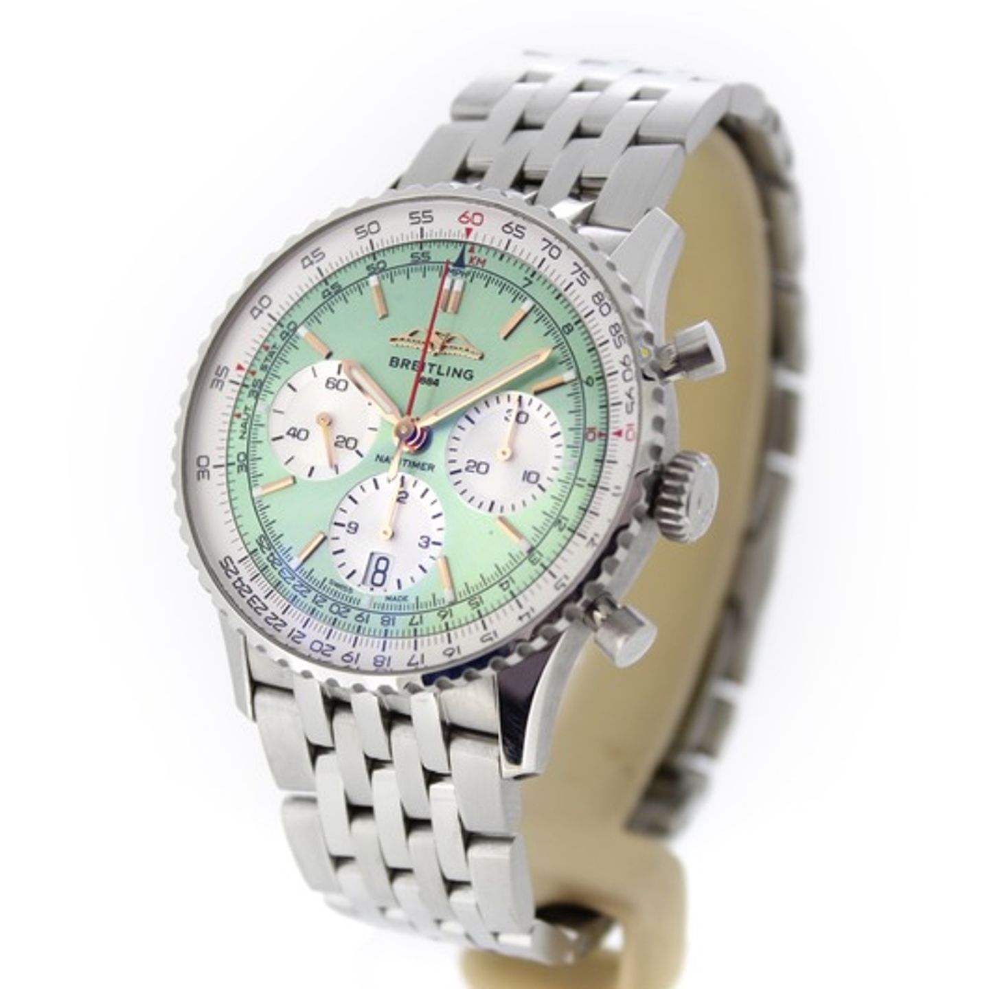 Breitling Navitimer 1 B01 Chronograph AB0139211L1A1 (2023) - Green dial 41 mm Steel case (3/7)