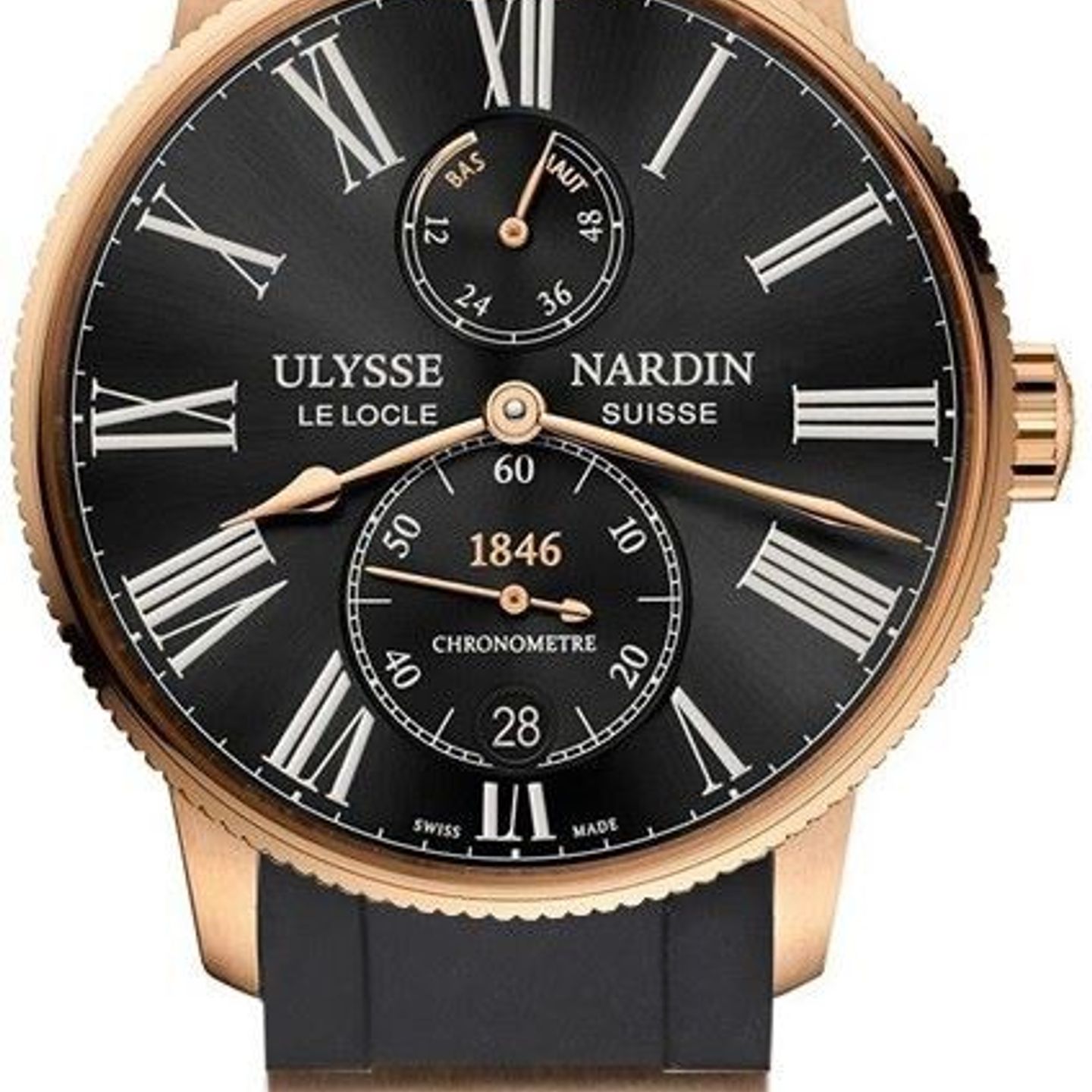 Ulysse Nardin Marine 1182-310-3/42 (2026) - Black dial 43 mm Rose Gold case (1/1)