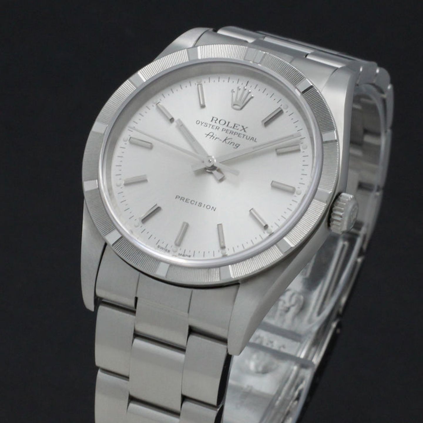 Rolex Air-King 14010 (2005) - Zilver wijzerplaat 34mm Staal (7/7)