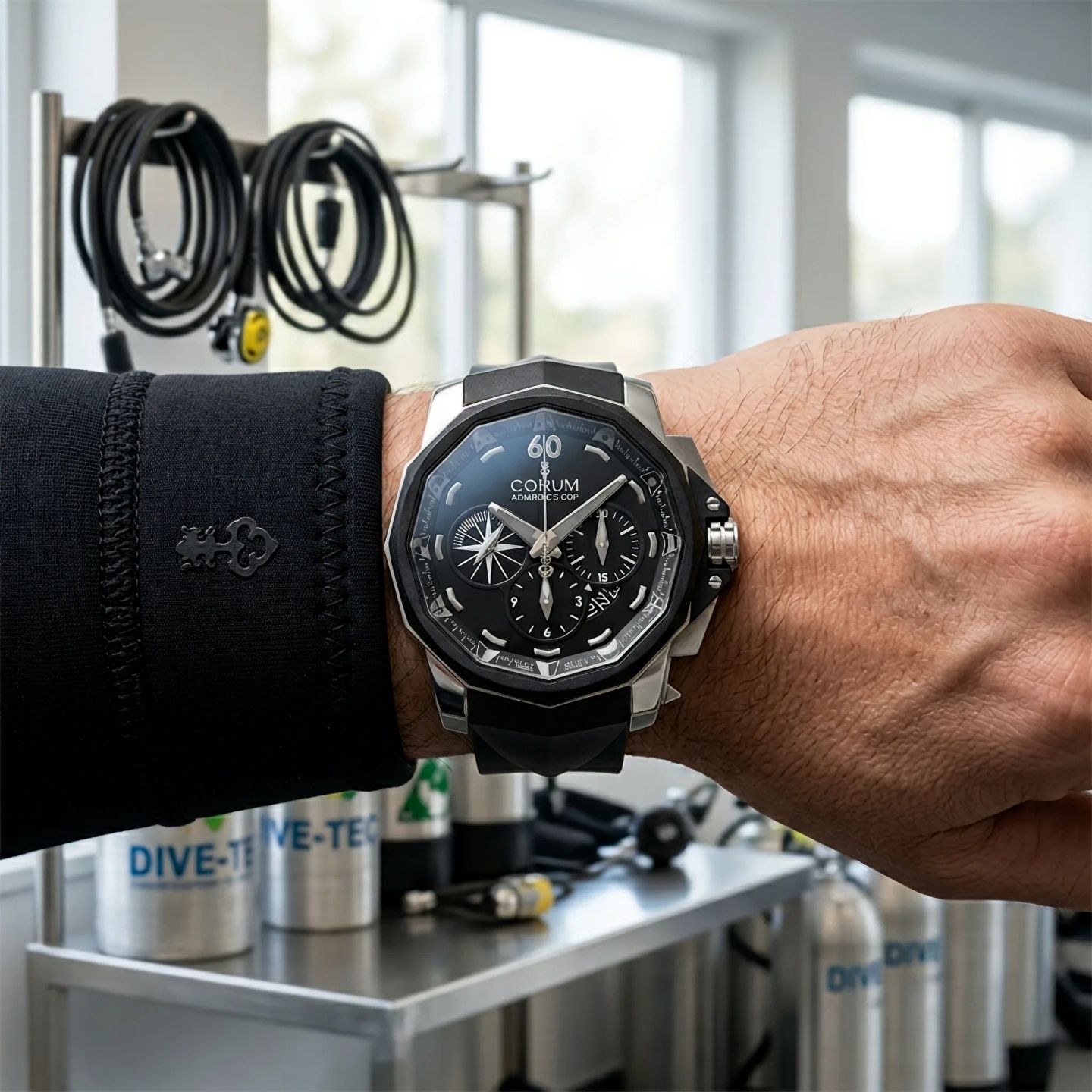 Corum Admiral's Cup Challenger 753.935.06/0371 AN52 (2009) - Zwart wijzerplaat 49mm Titanium (2/8)