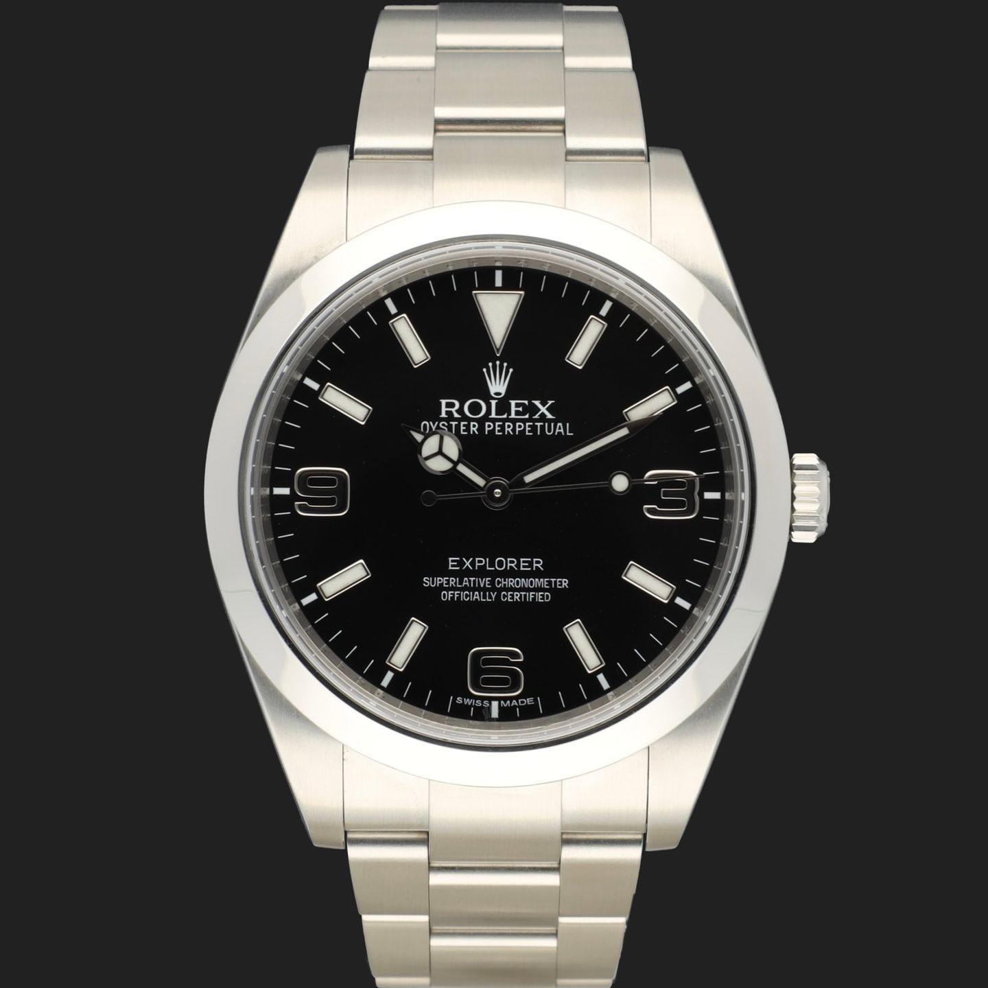 Rolex Explorer 214270 (2011) - Black dial 39 mm Steel case (3/8)