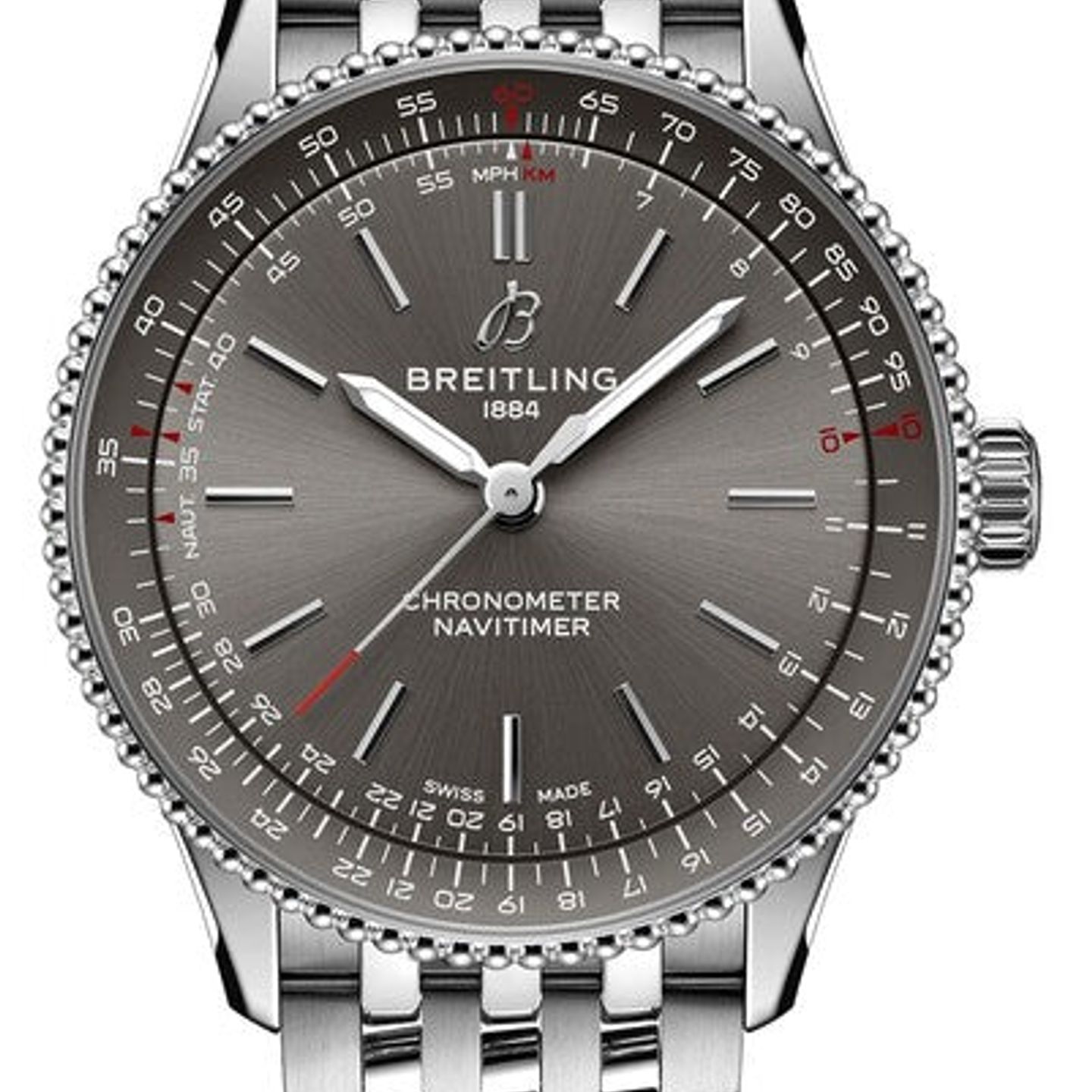 Breitling Navitimer A17327381B1A1 (2026) - Grijs wijzerplaat 36mm Staal (1/1)