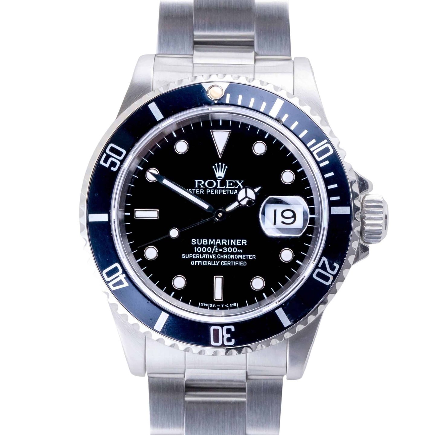 Rolex Submariner Date 16610 (1995) - Black dial 40 mm Steel case (3/8)