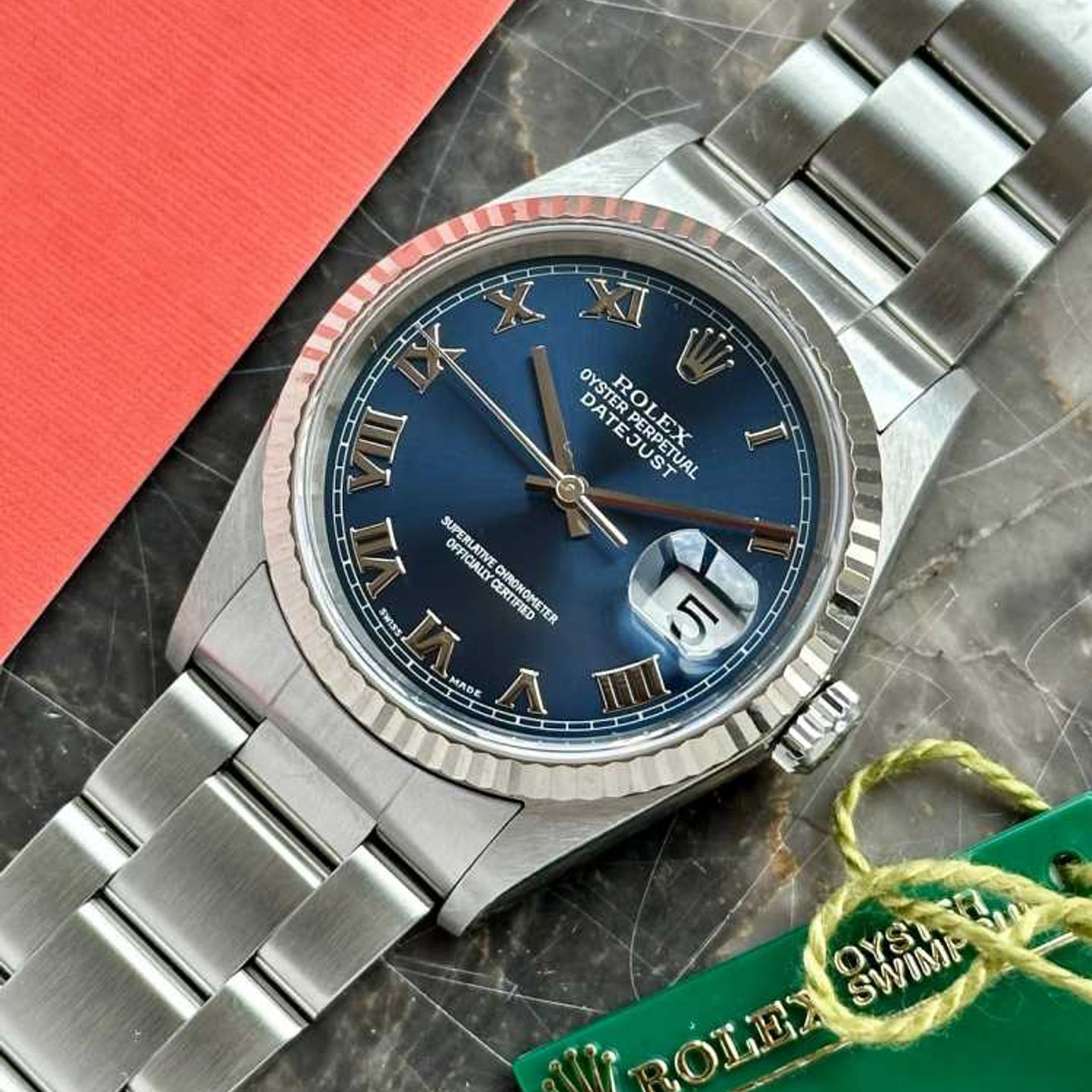 Rolex Datejust 36 16234 (2000) - Blauw wijzerplaat 36mm Staal (6/8)