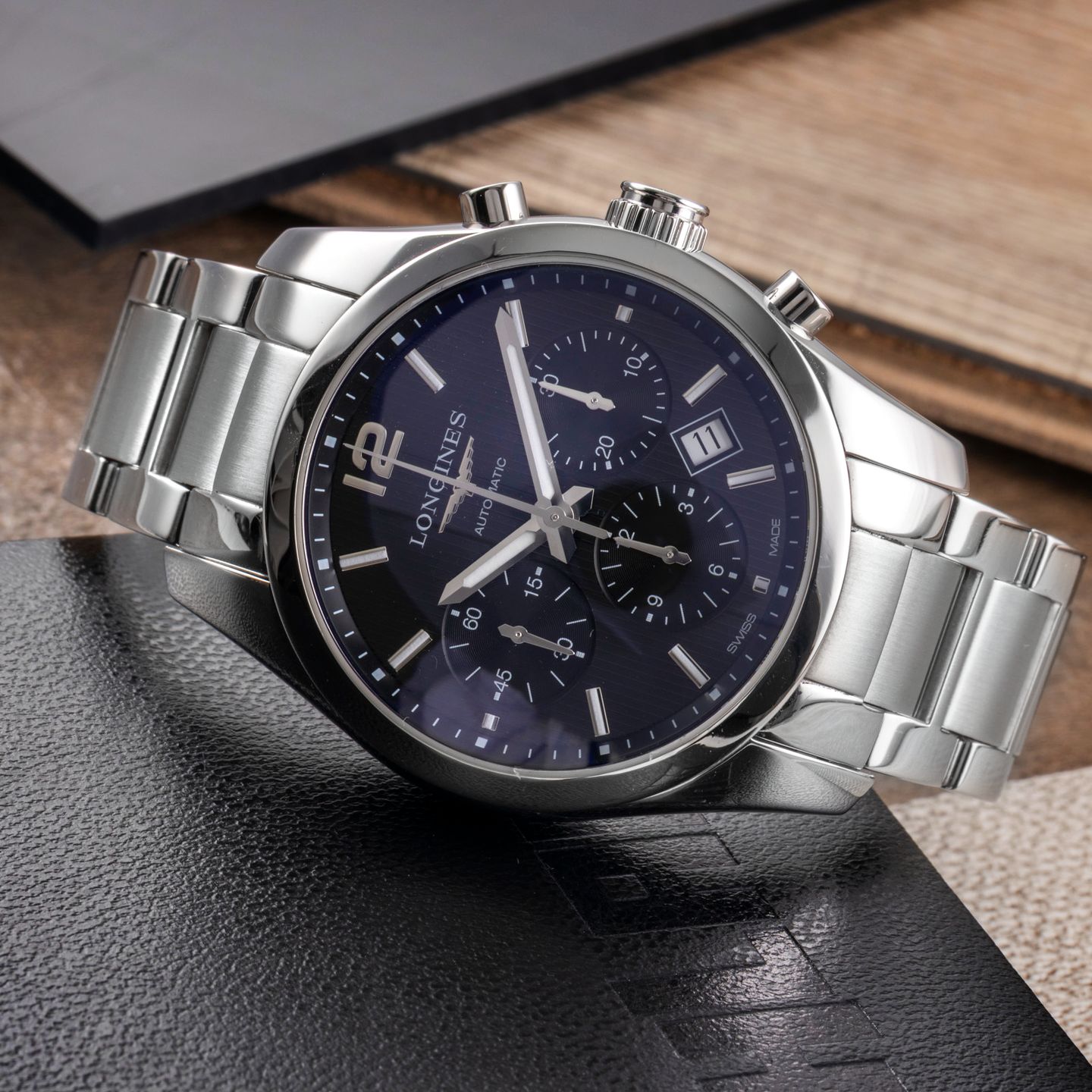 Longines Conquest Classic L2.786.4.56.6 (Unknown (random serial)) - Black dial 41 mm Steel case (2/8)