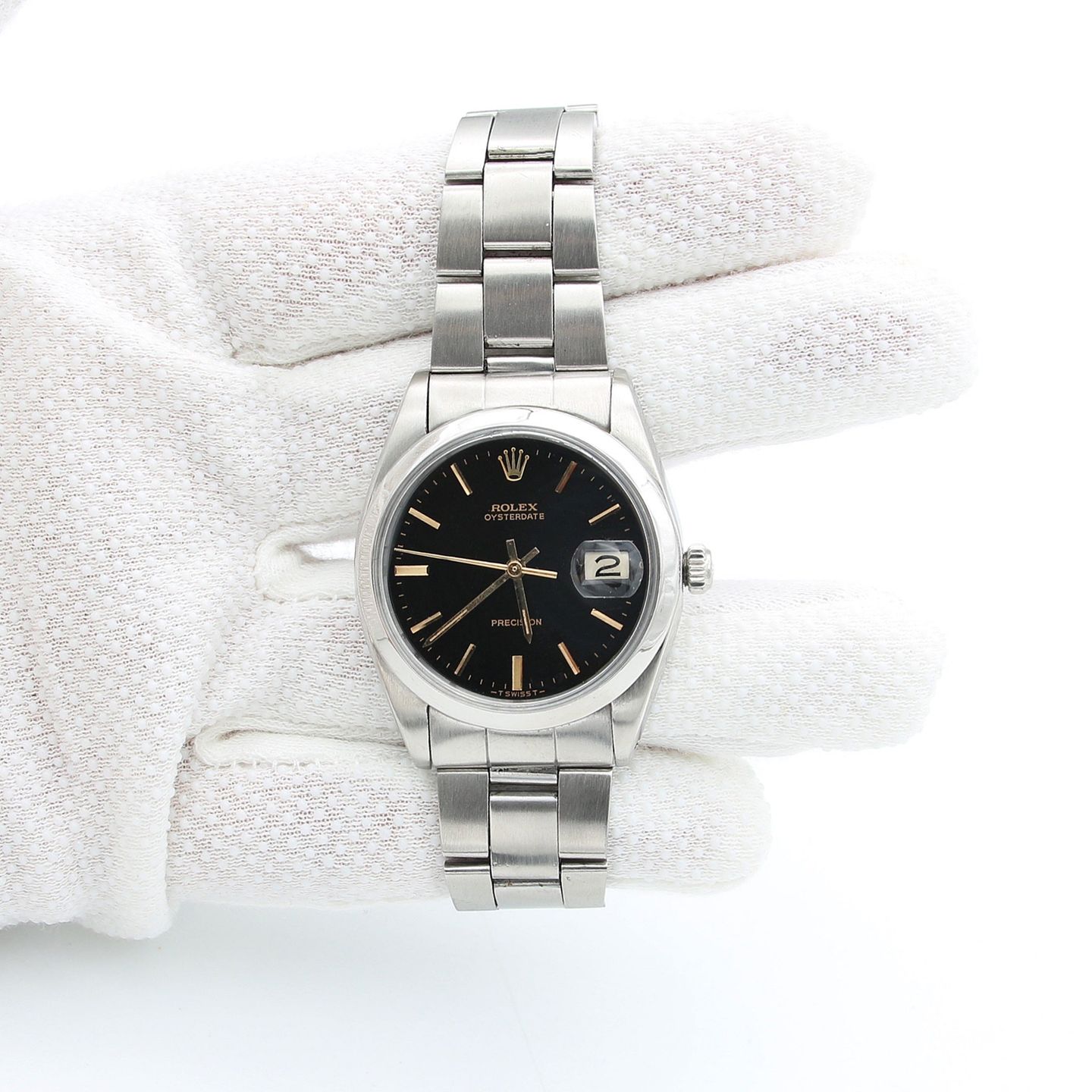 Rolex Oyster Precision 6694 (Onbekend (willekeurig serienummer)) - Zwart wijzerplaat 34mm Staal (3/8)