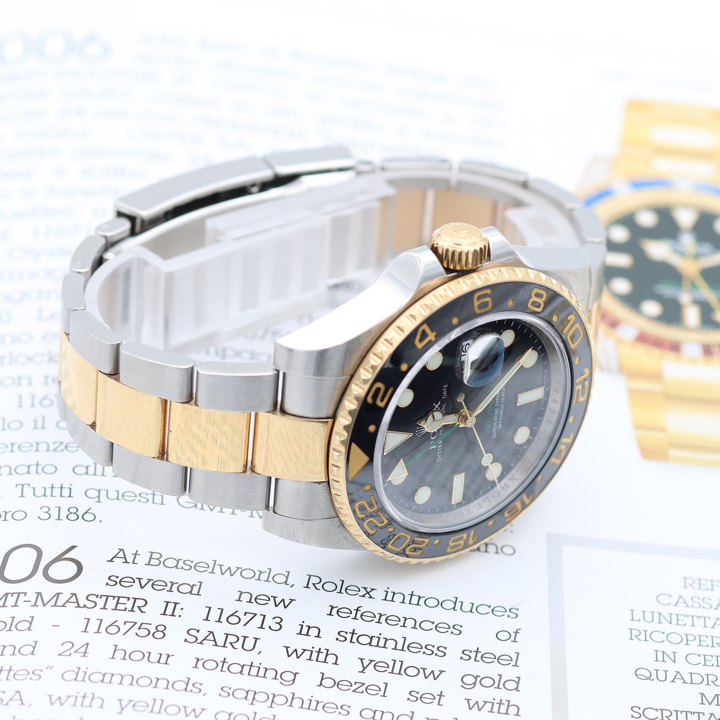 Rolex GMT-Master II 116713LN (Unknown (random serial)) - Black dial 40 mm Gold/Steel case (5/8)